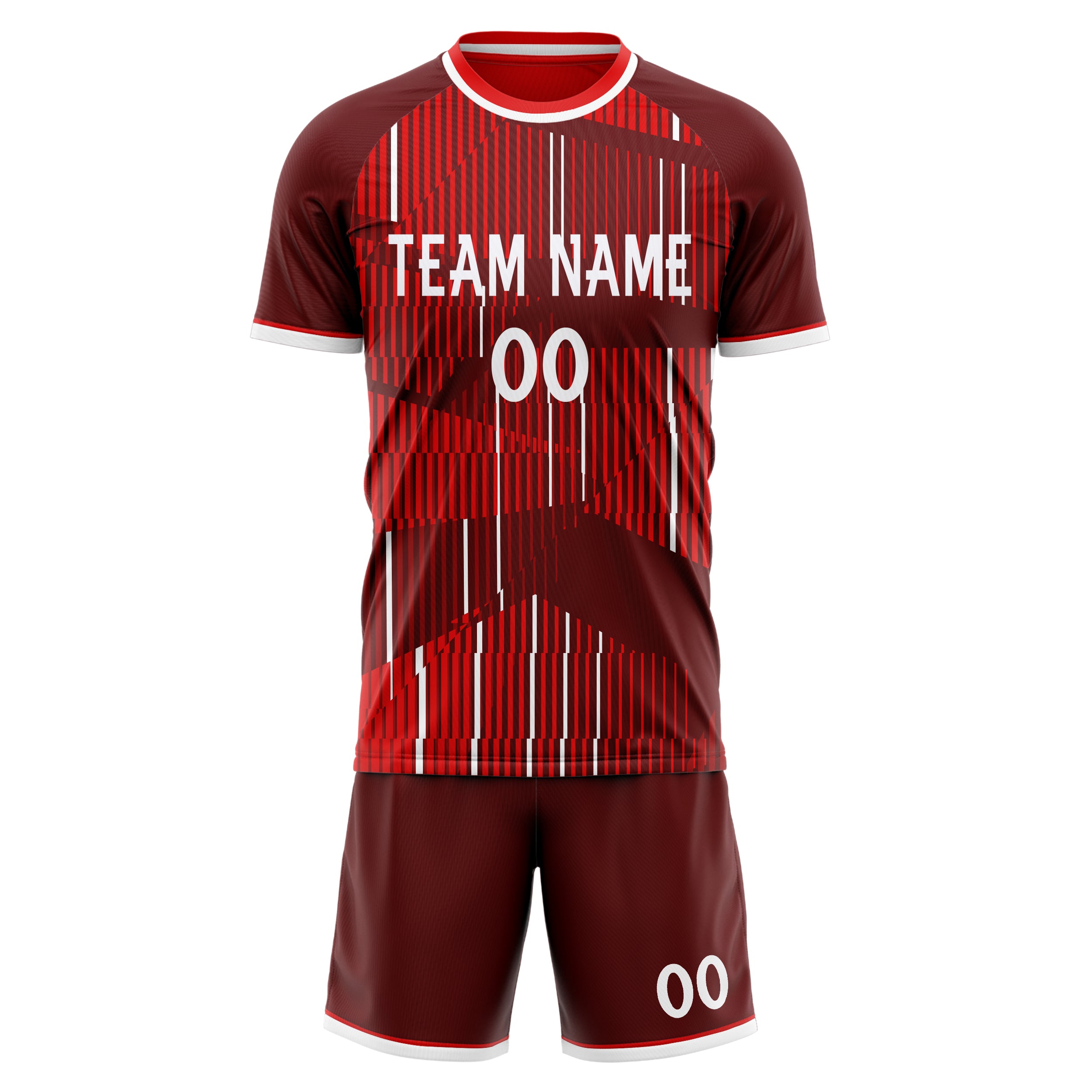 Custom Professional Red White Football Jersey Set