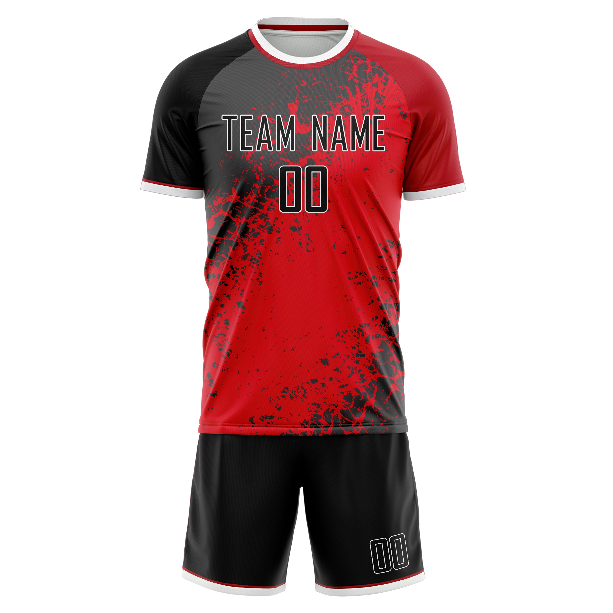 Custom Professional Red Grey Football Jersey Set