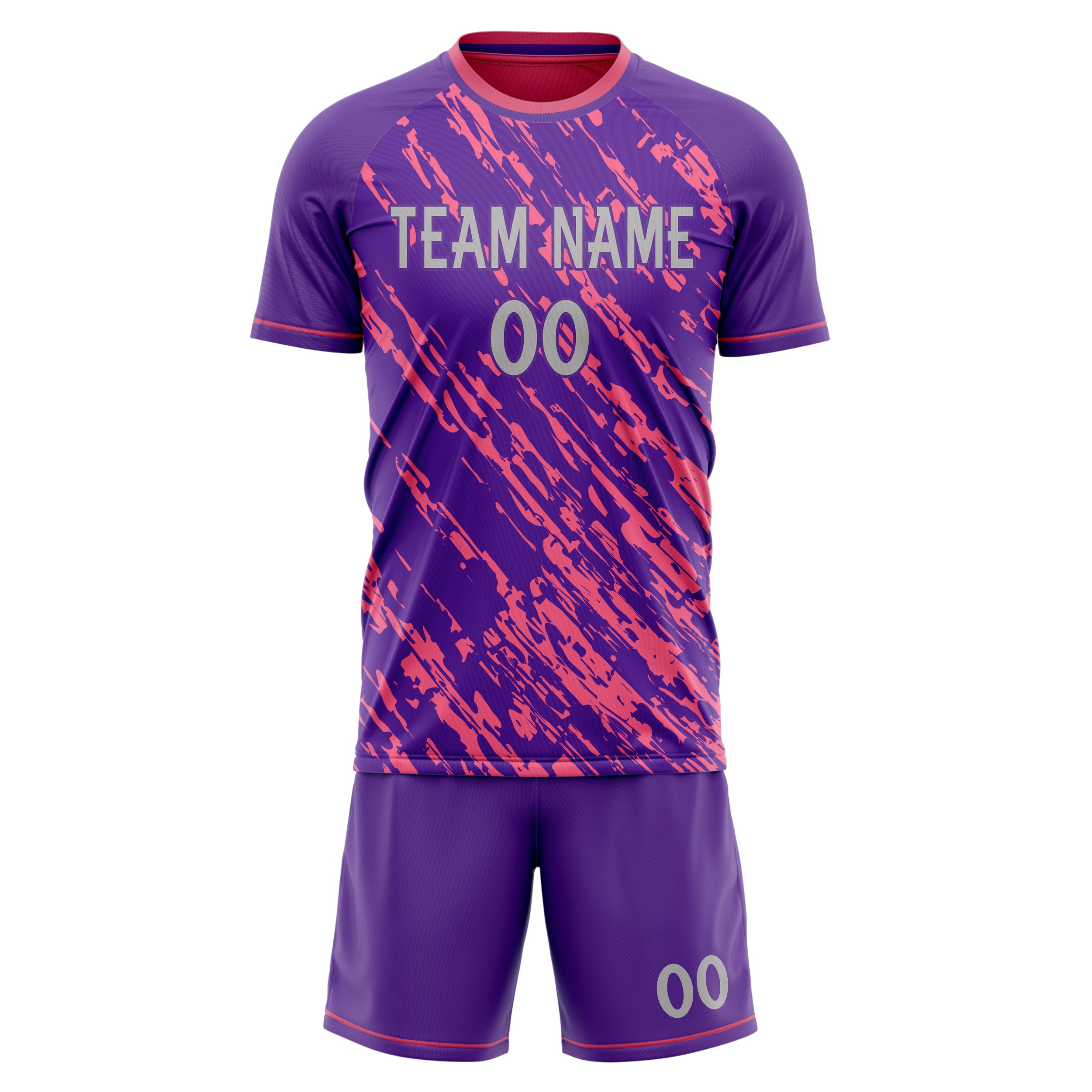 Custom Professional Purple Pink Soccer Jersey Set
