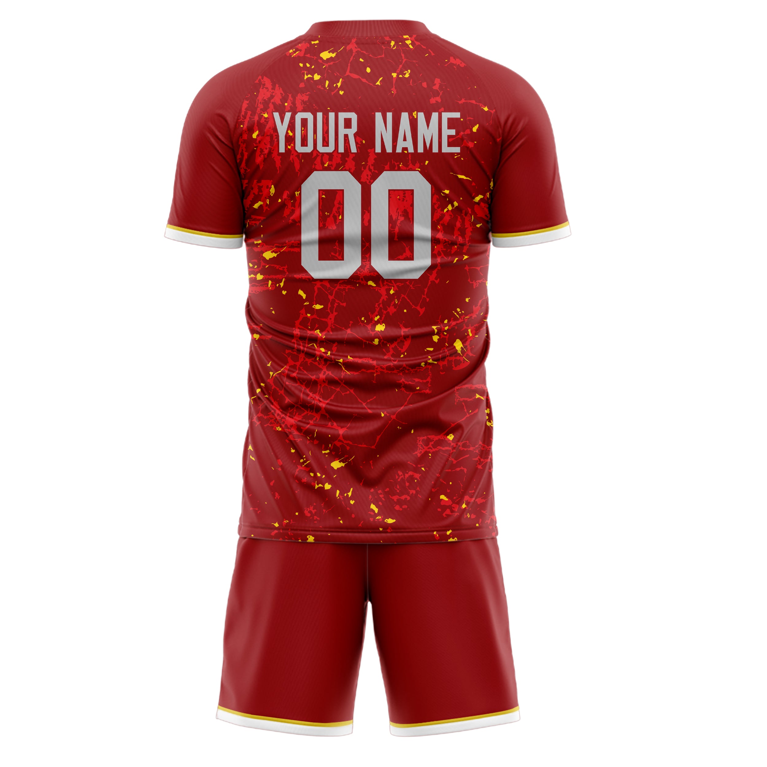 Custom Professional Red Gold Football Jersey Set