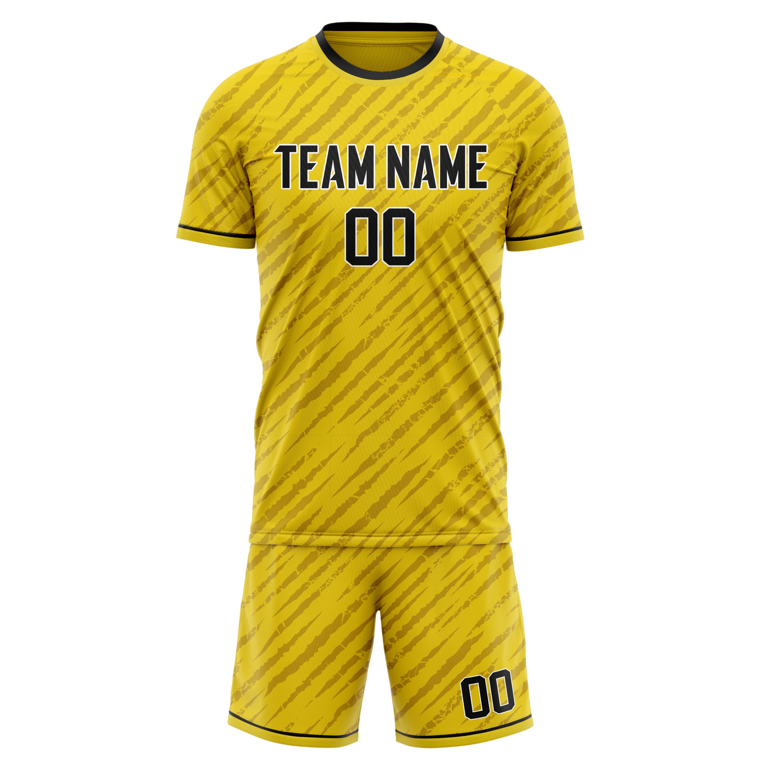 Custom Professional Gold Black Football Jersey Set