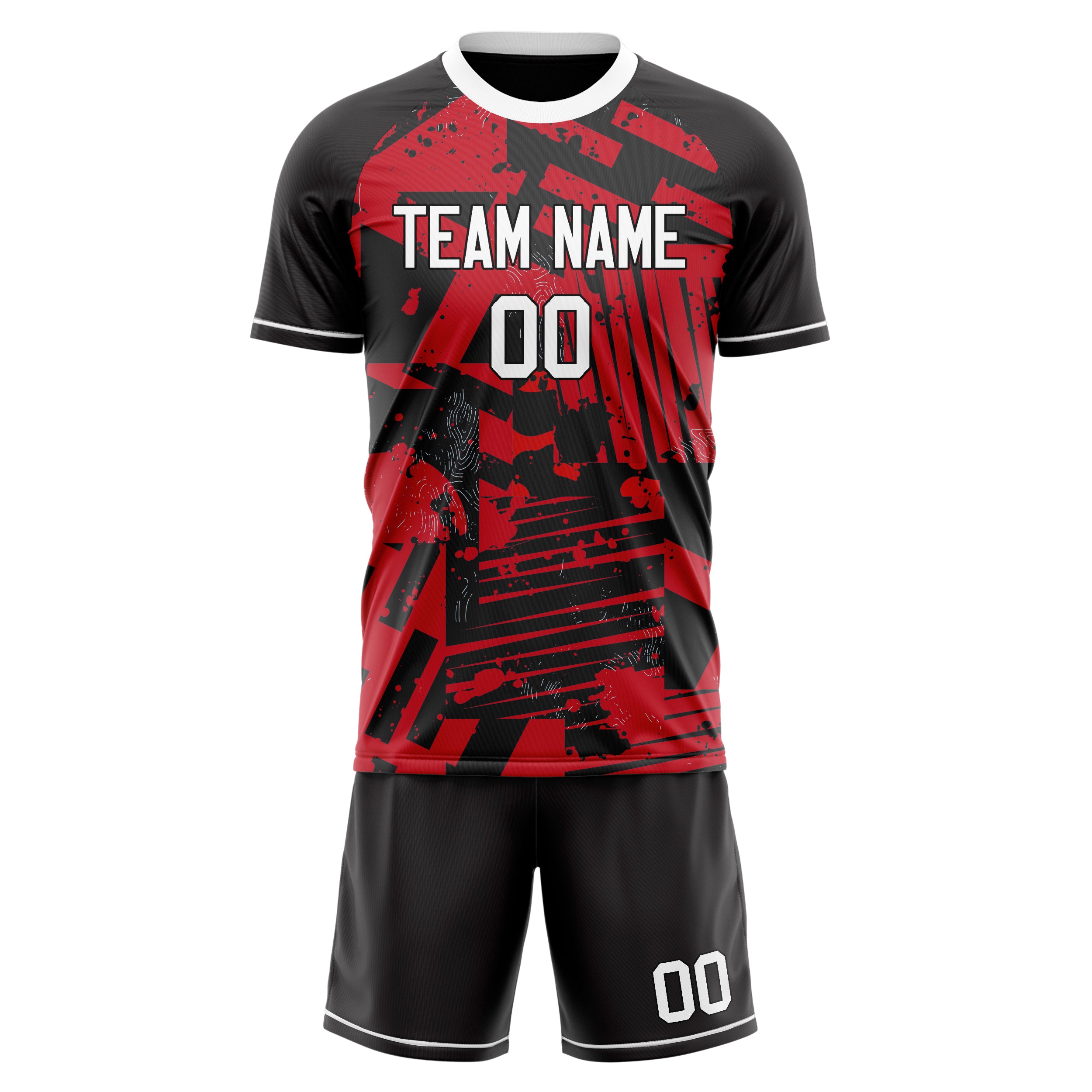 Custom Professional Red Black Football Jersey Set