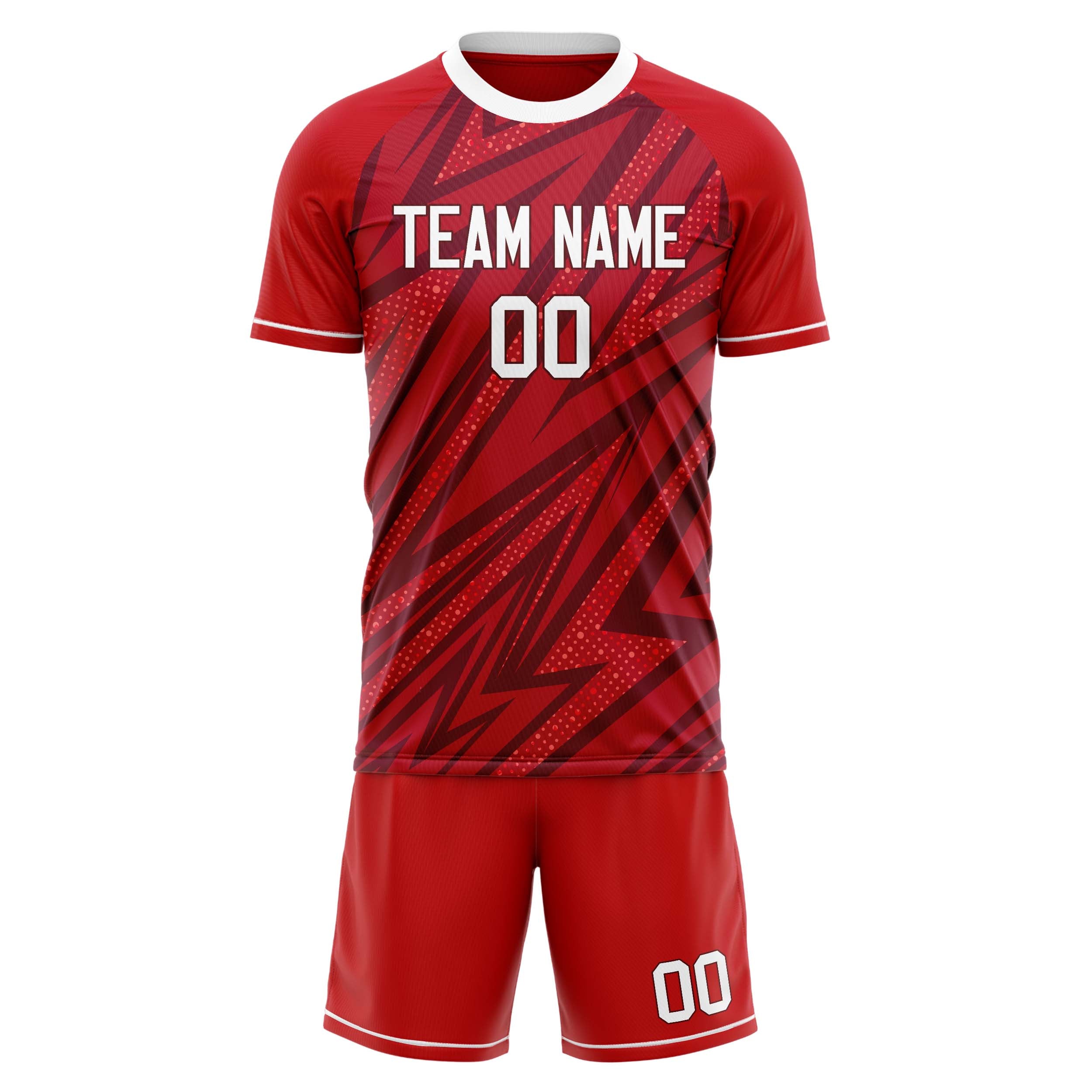 Custom Professional Red White Football Jersey Set