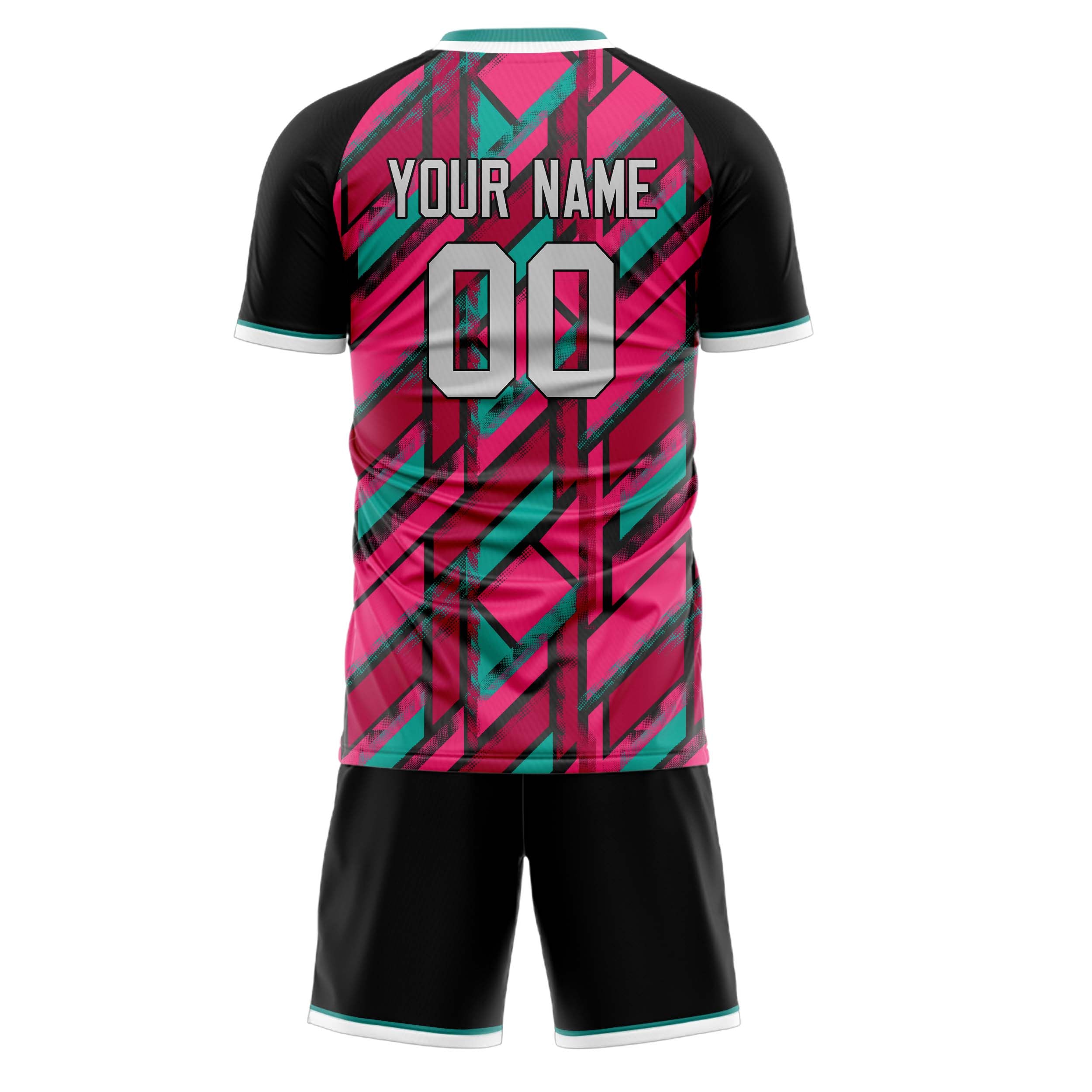 Custom Professional Pink Black Soccer Jersey Set