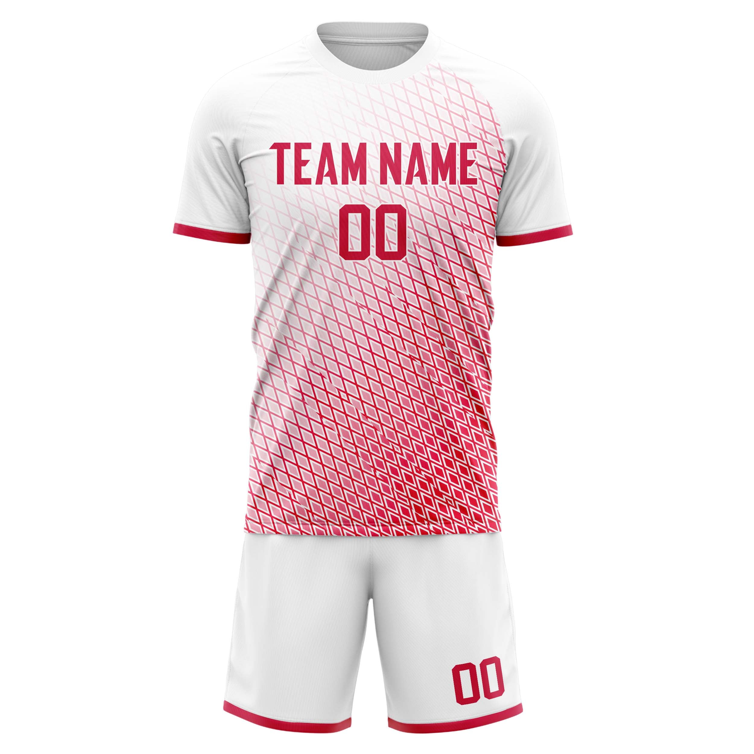 Custom Professional Red White Football Jersey Set