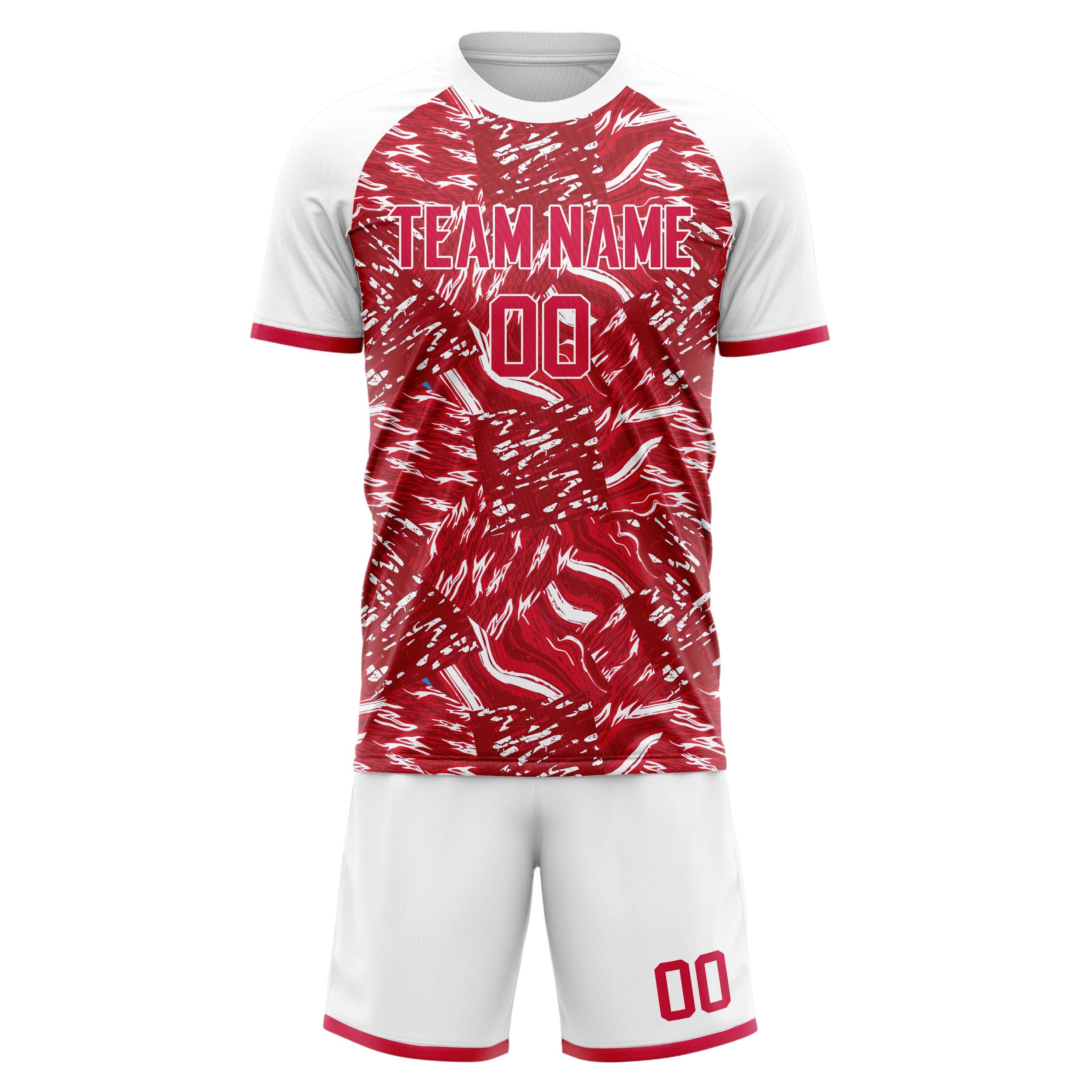 Custom Professional Red White Football Jersey Set