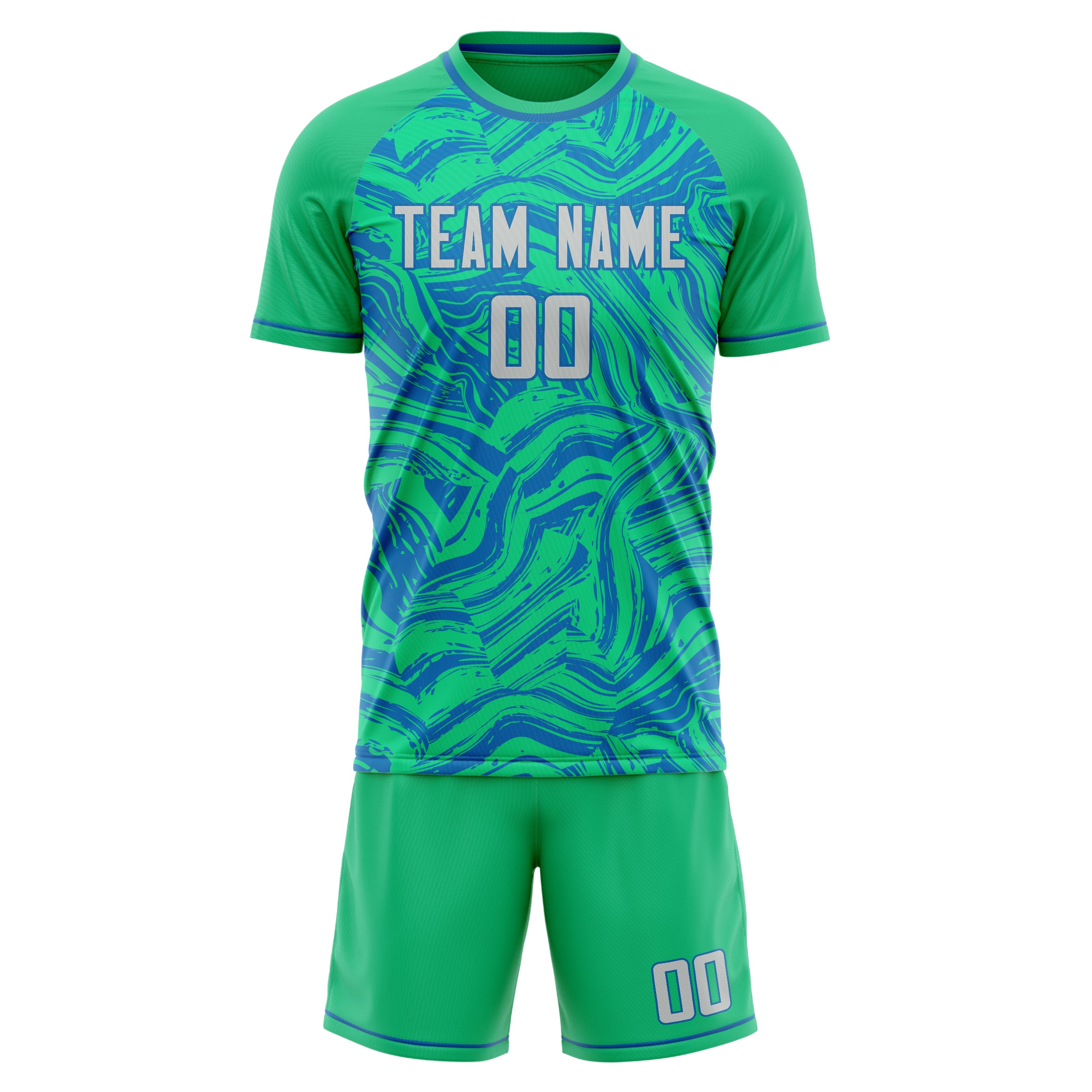 Custom Professional Teal Blue Soccer Jersey Set