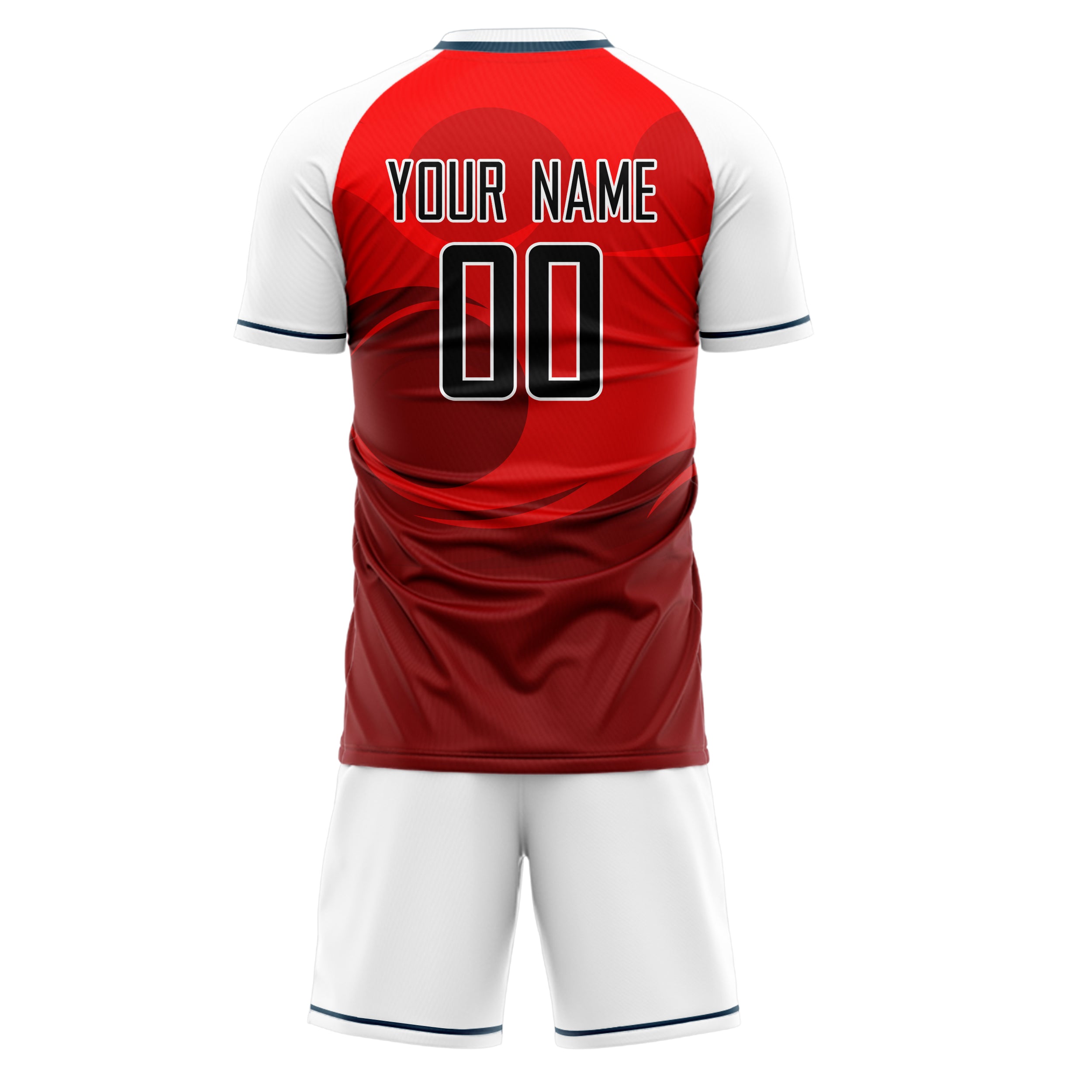 Maßgeschneidertes Professionelles Rot Weiß Fußballtrikot-Set