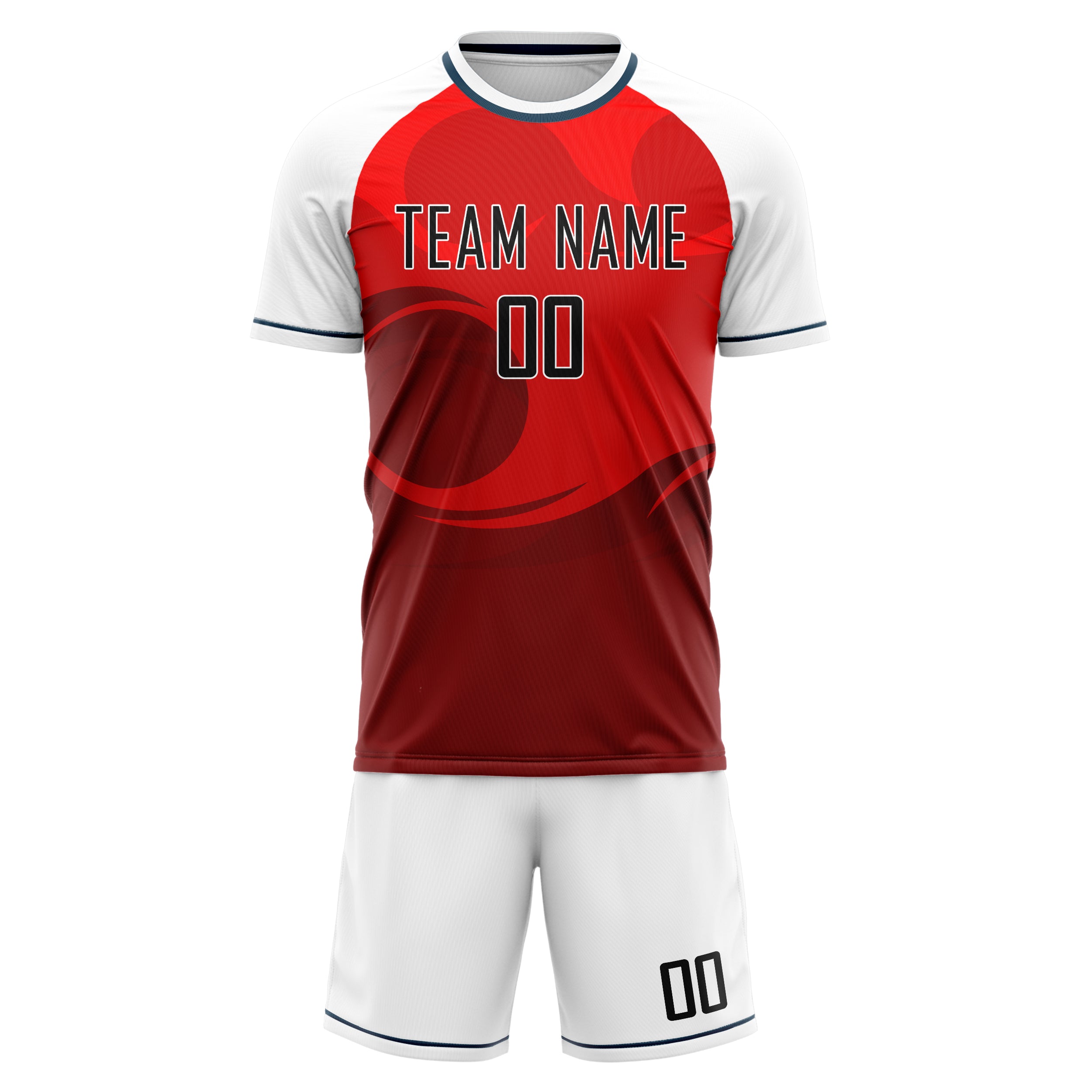 Custom Professional Red White Football Jersey Set