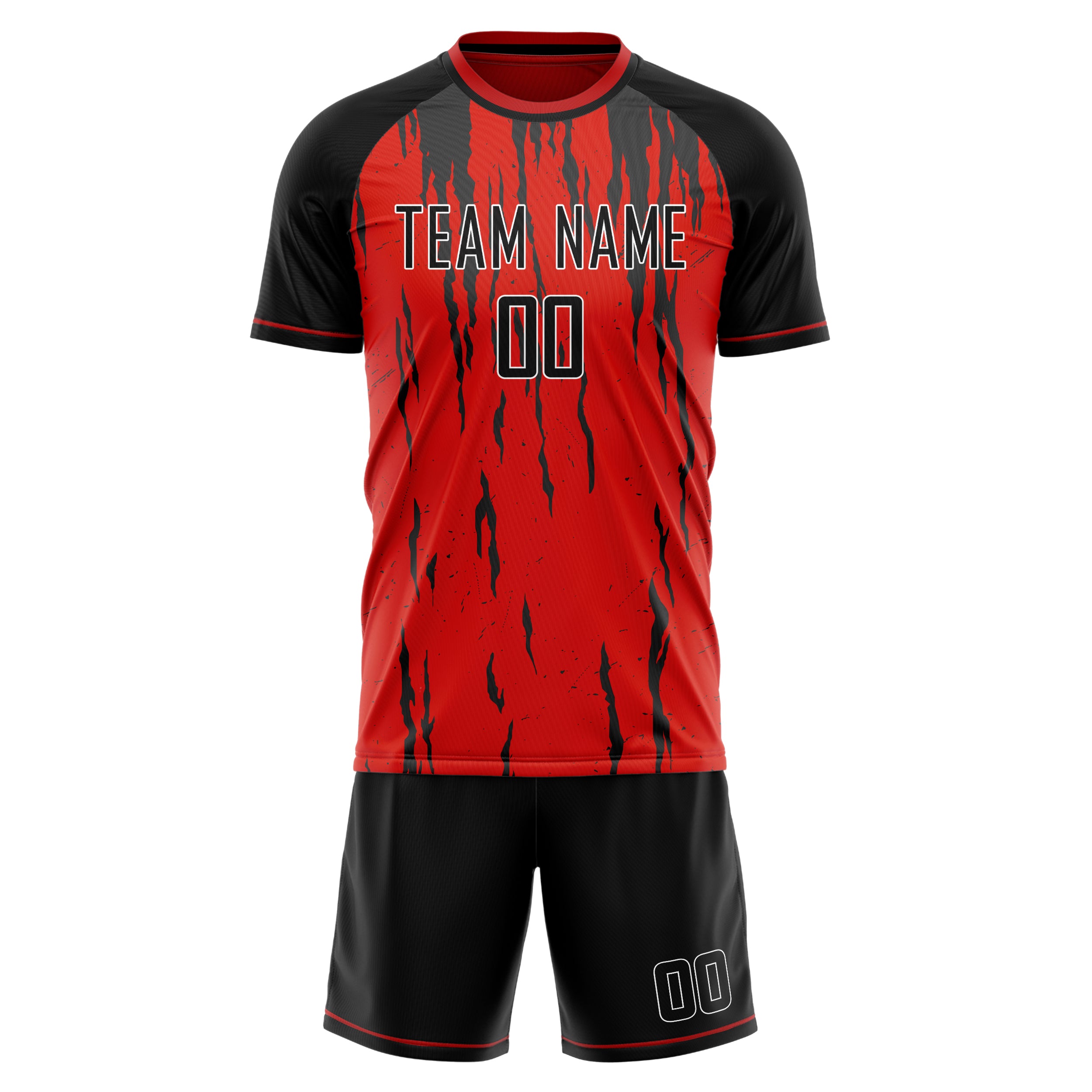 Custom Professional Red Black Football Jersey Set