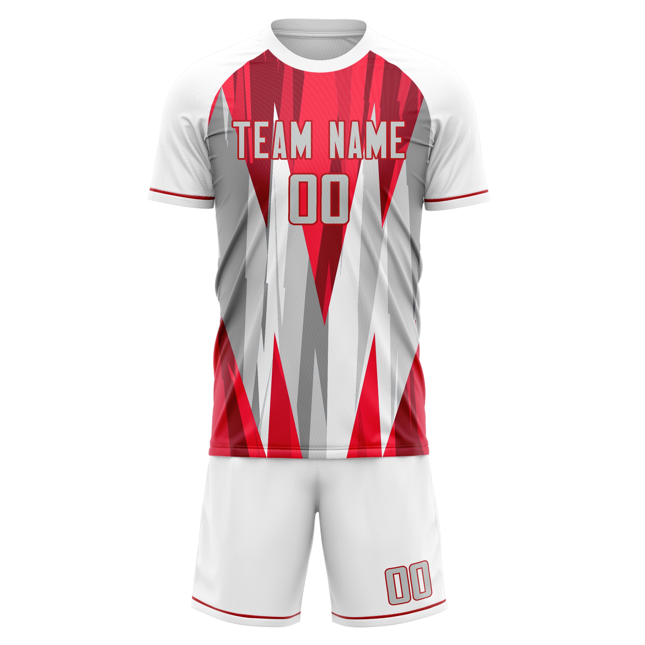 Custom Professional Red White Football Jersey Set