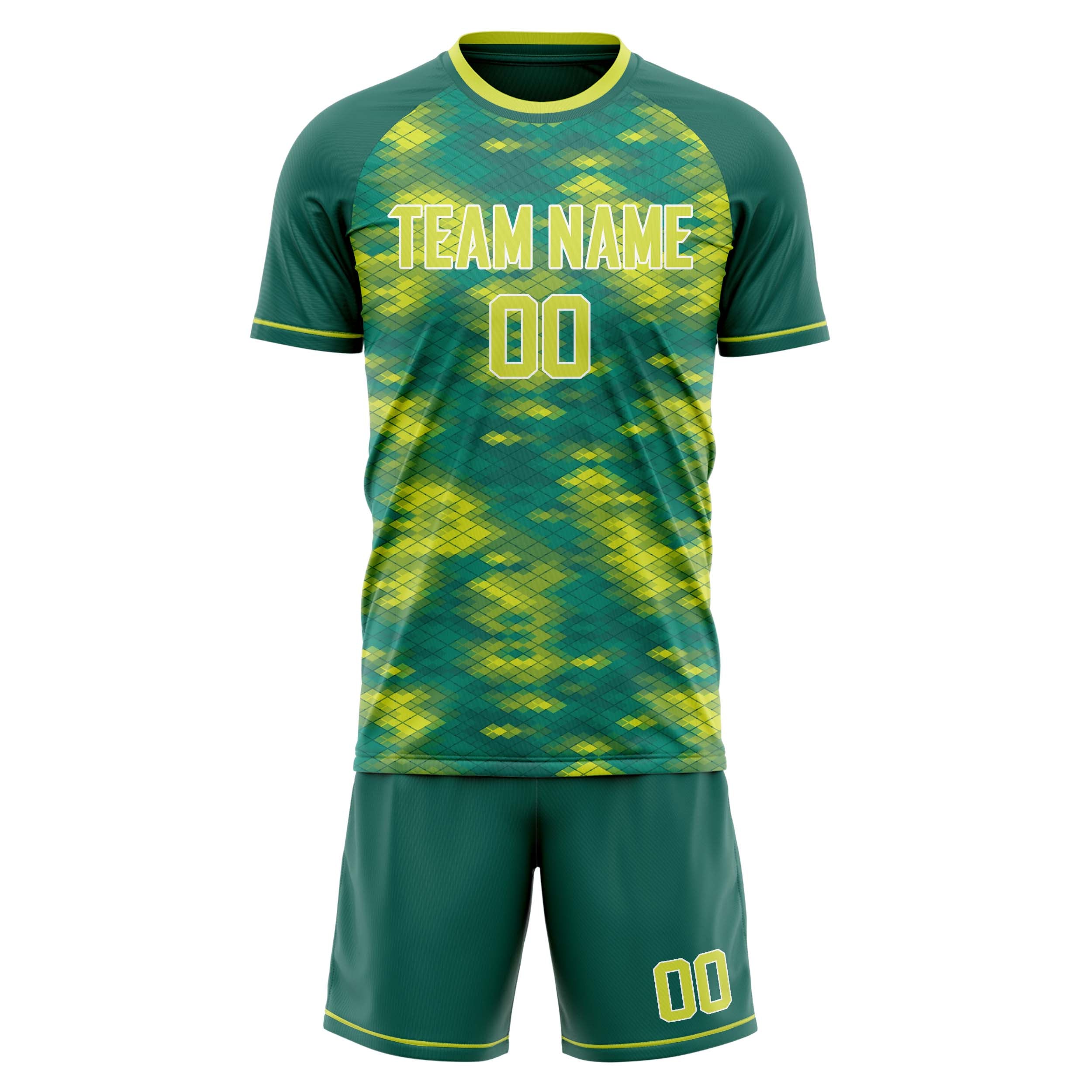 Custom Professional Teal Green Soccer Jersey Set