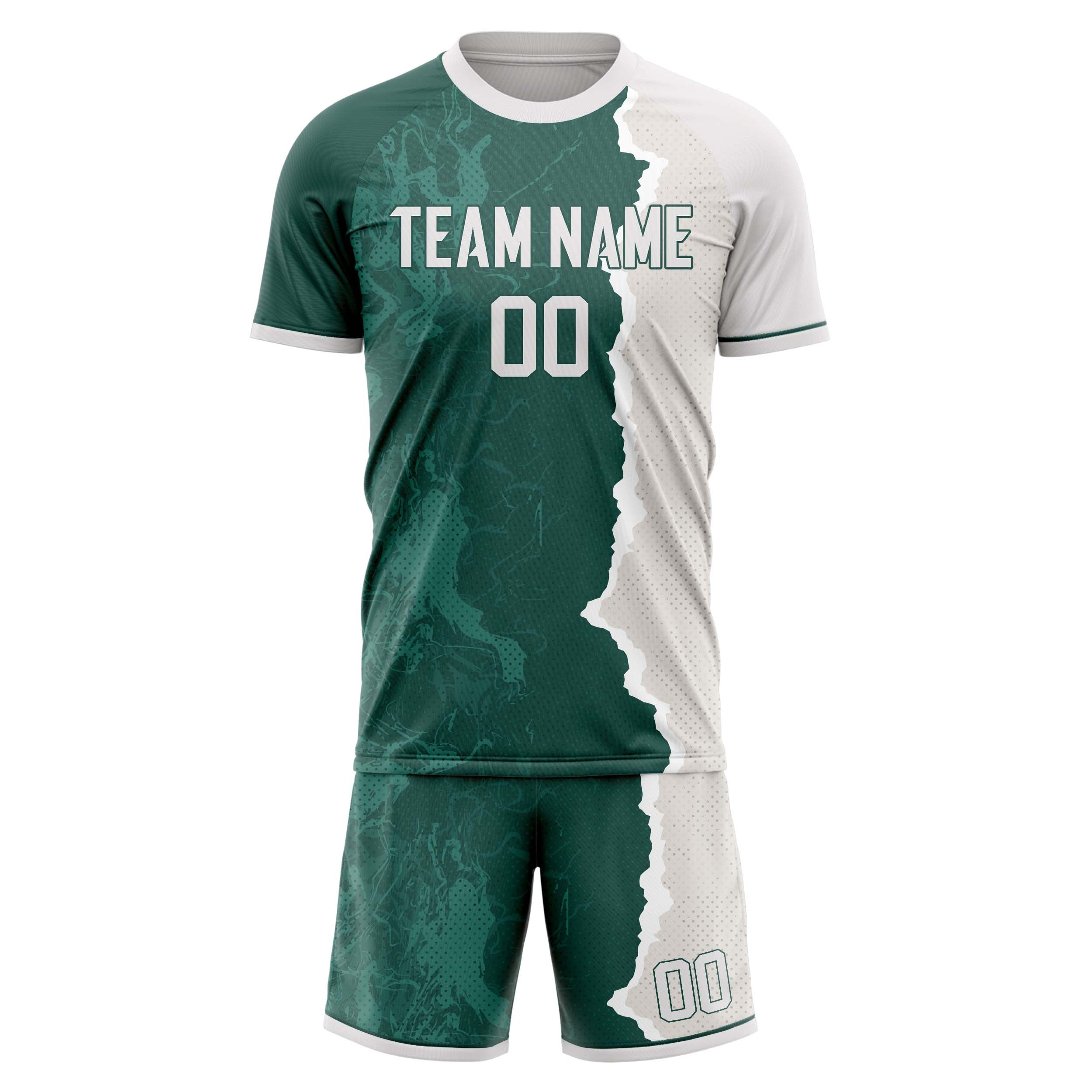 Custom Professional Green Grey Soccer Jersey Set