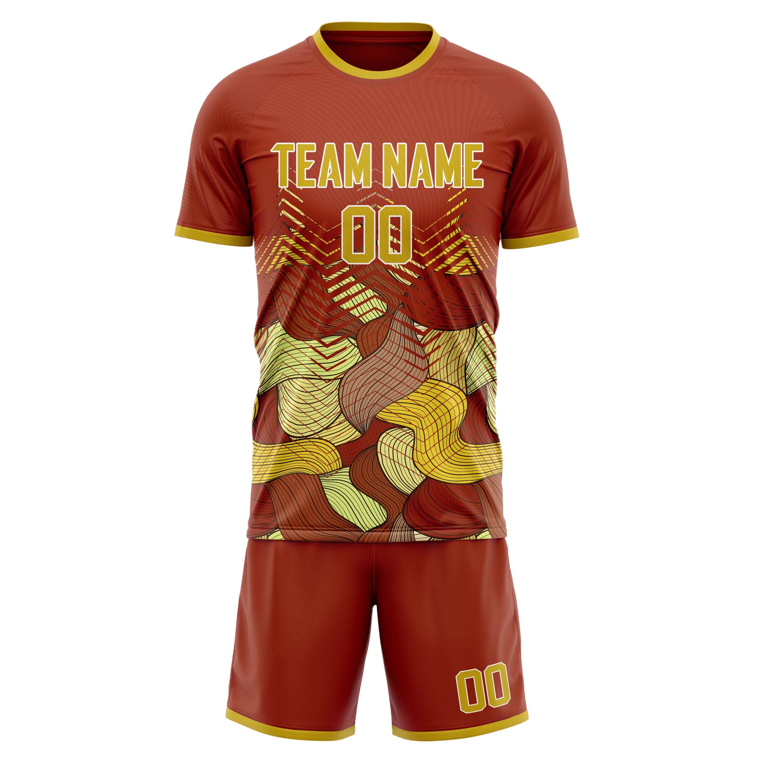 Custom Professional Red Old Gold Football Jersey Set