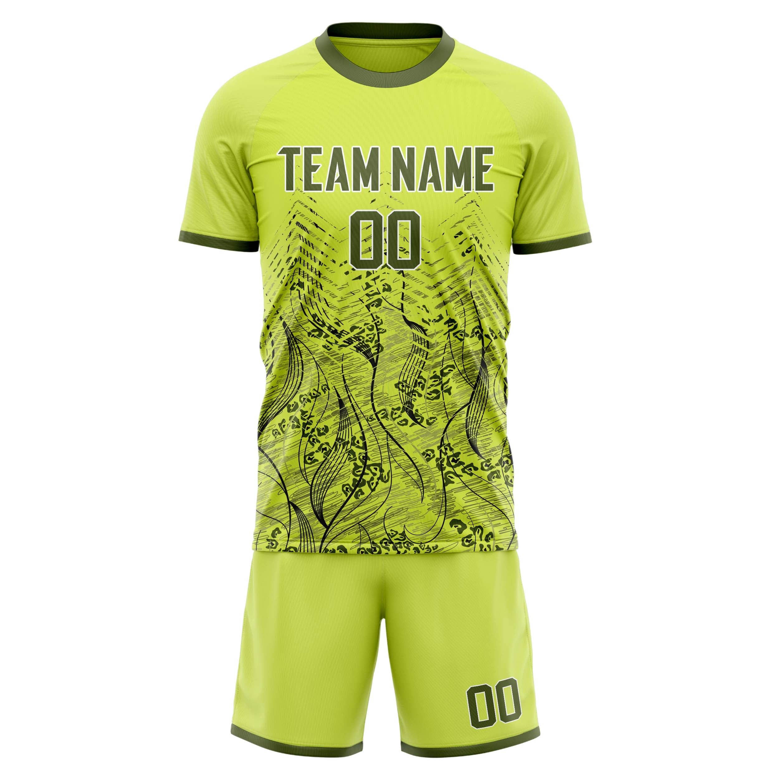 Custom Professional Green Grey Soccer Jersey Set