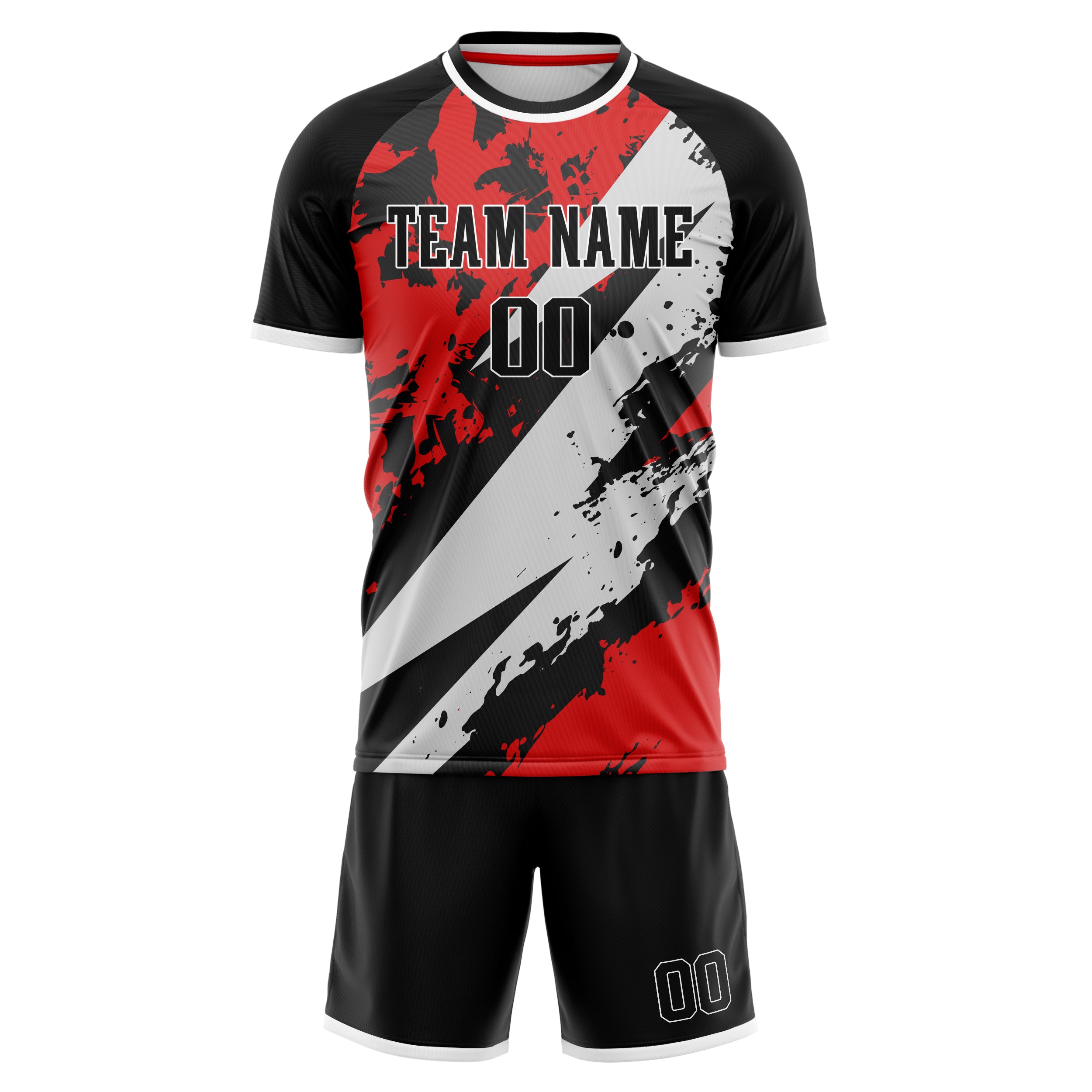 Custom Professional Red Black Football Jersey Set