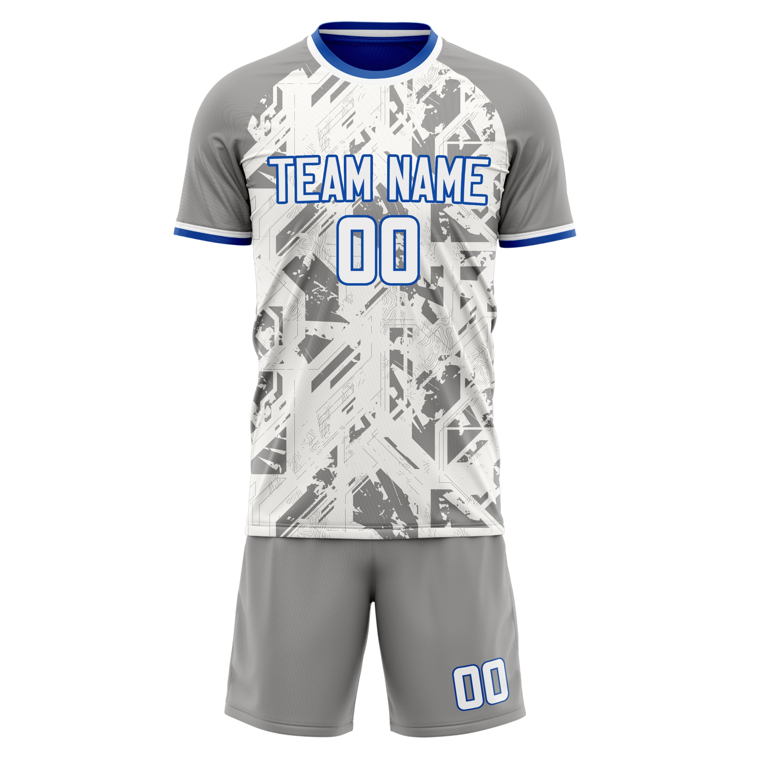 Custom Professional White Grey Soccer Jersey Set
