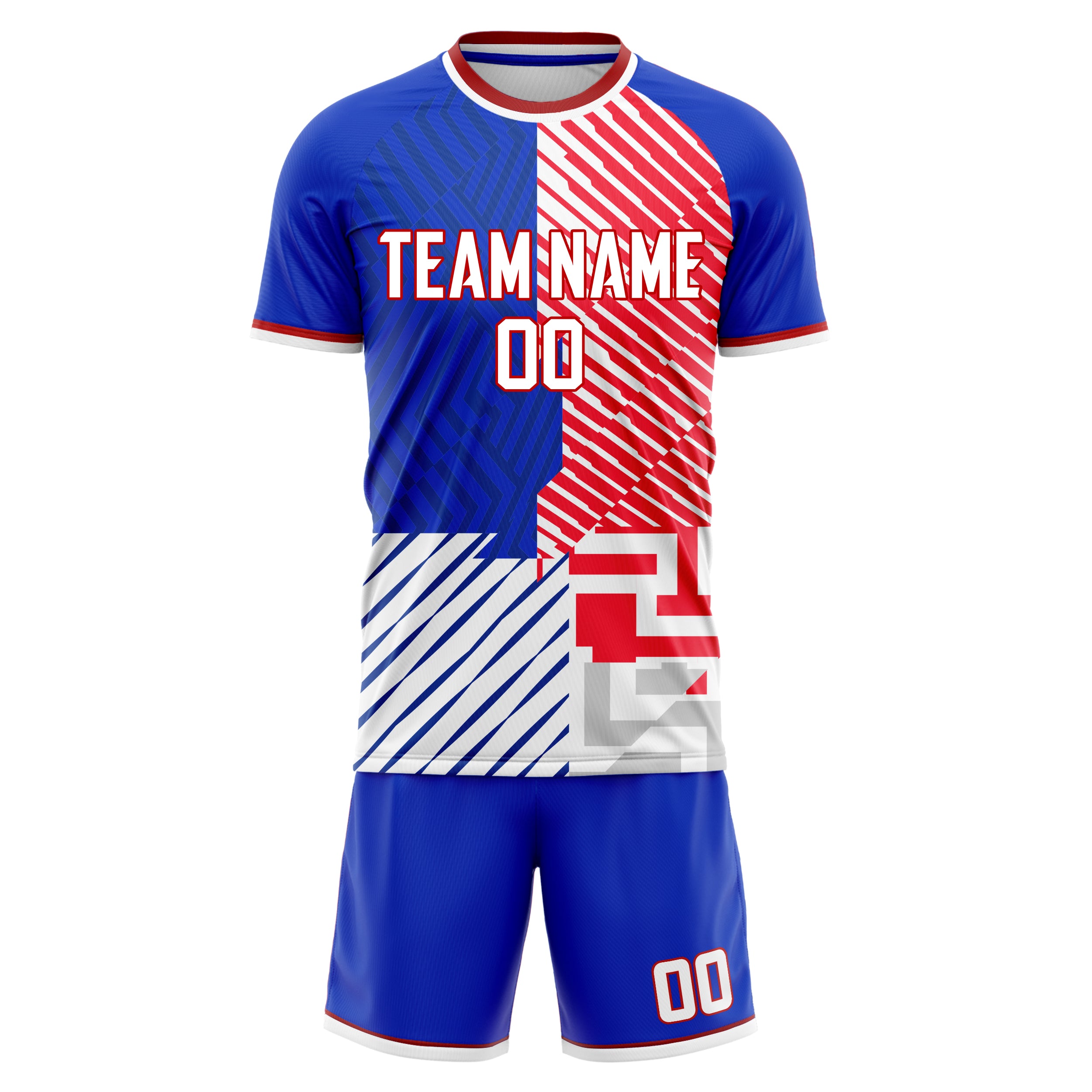 Custom Professional Red White Football Jersey Set