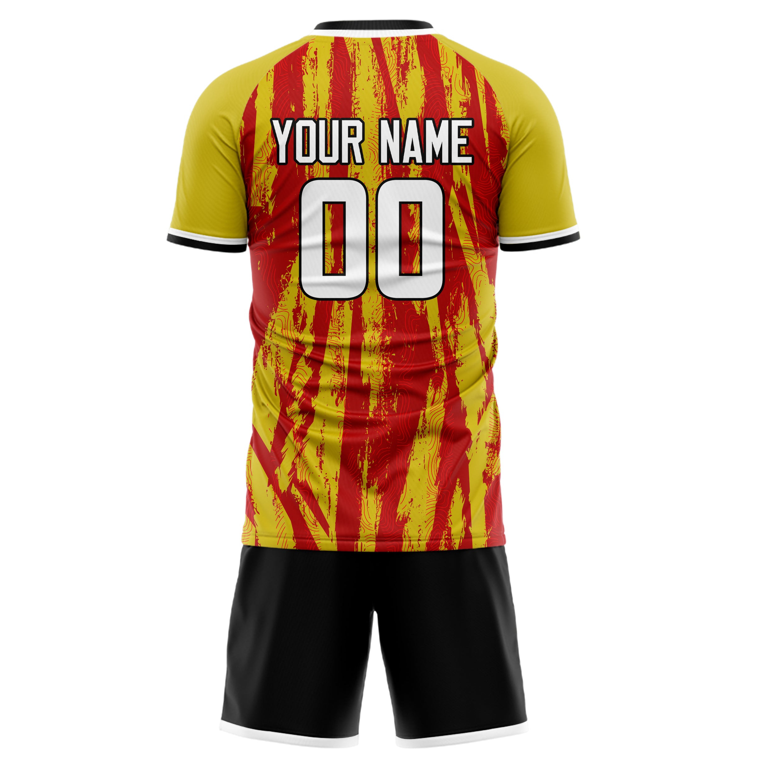 Custom Professional Gold Red Football Jersey Set