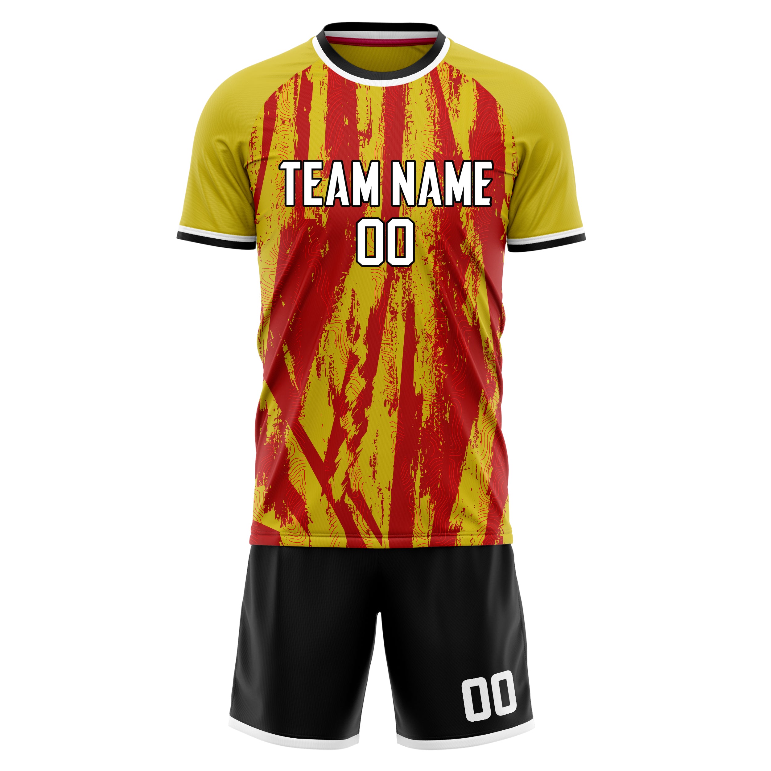 Custom Professional Gold Red Football Jersey Set