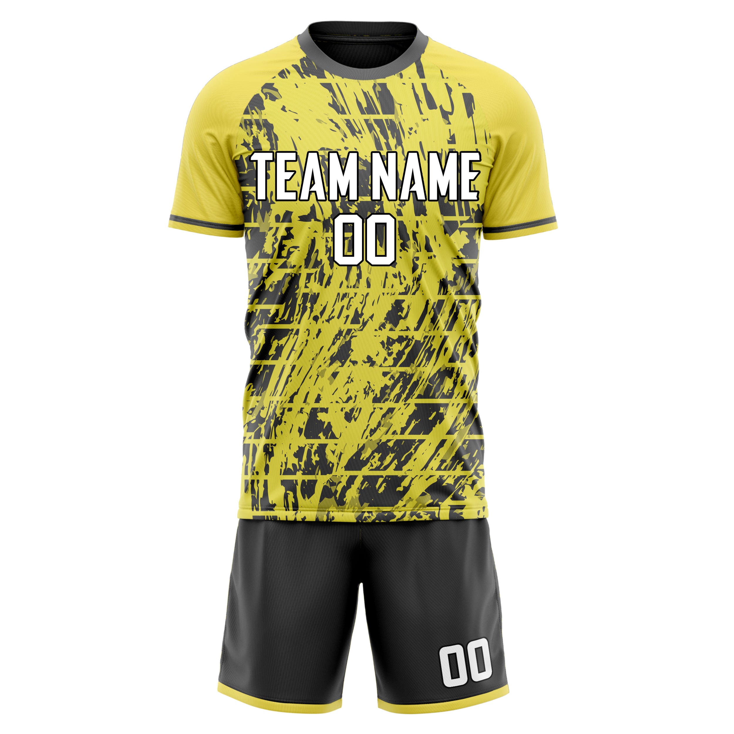 Custom Professional Yellow Grey Football Jersey Set