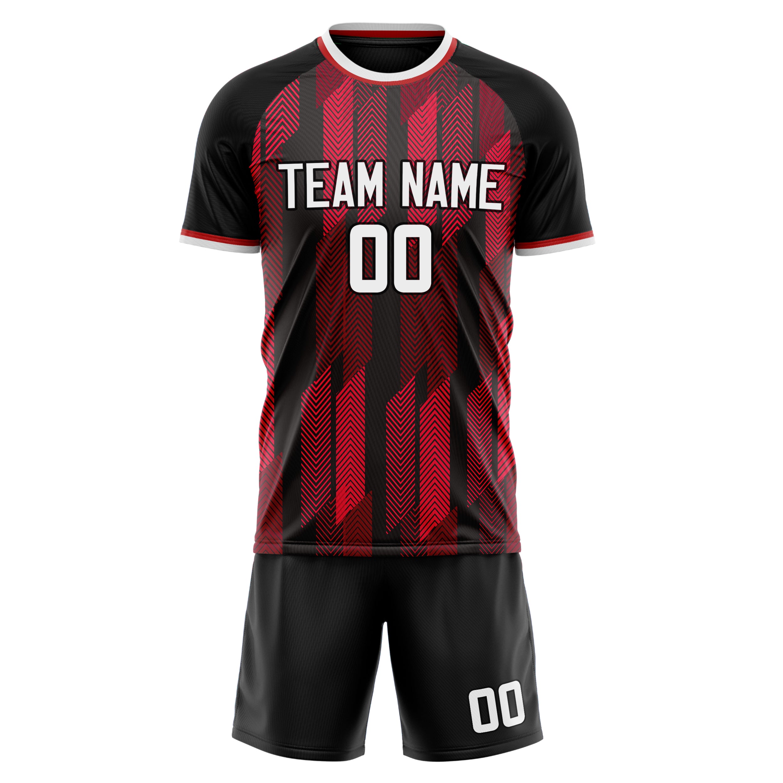 Custom Professional Red Black Football Jersey Set