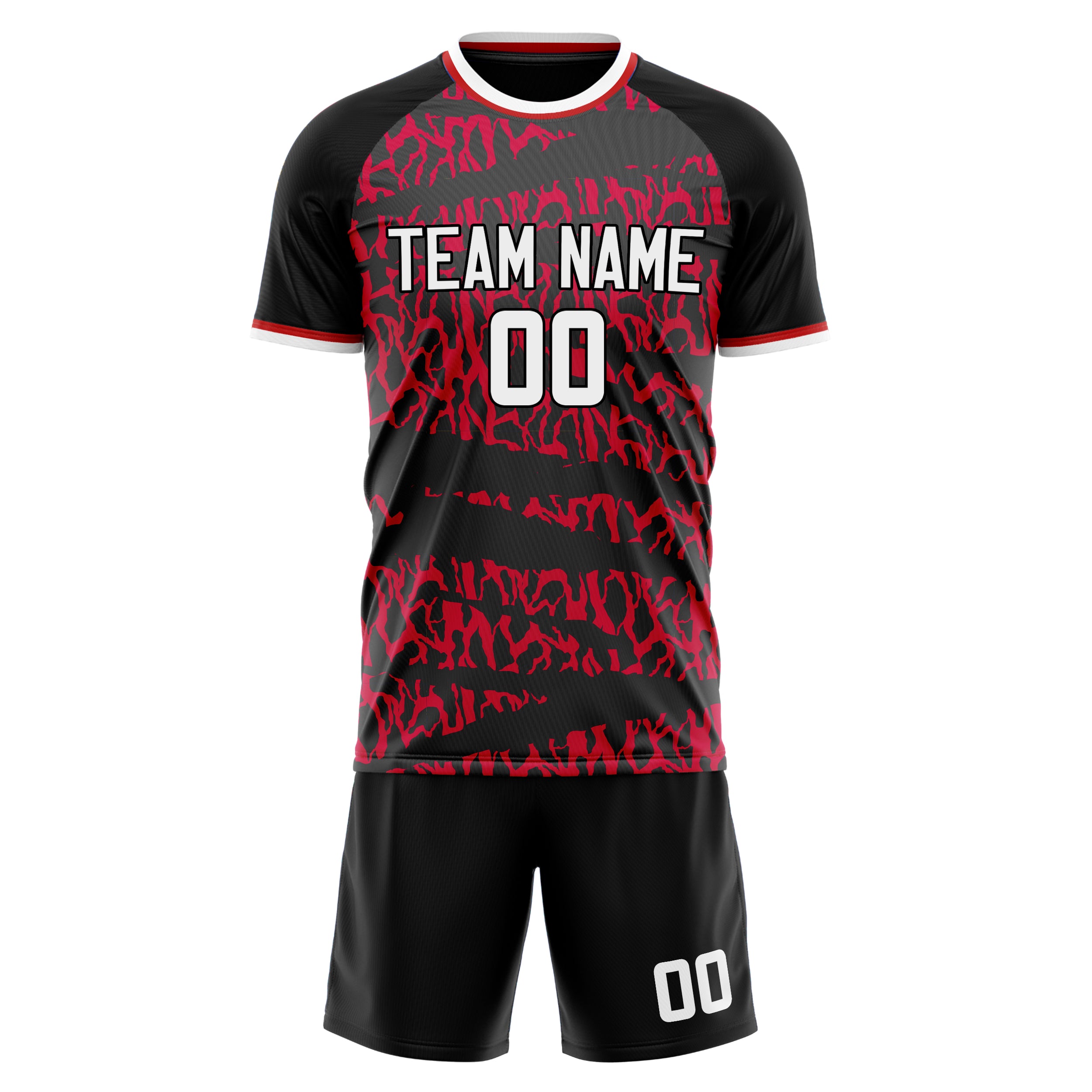 Custom Professional Red Black Football Jersey Set