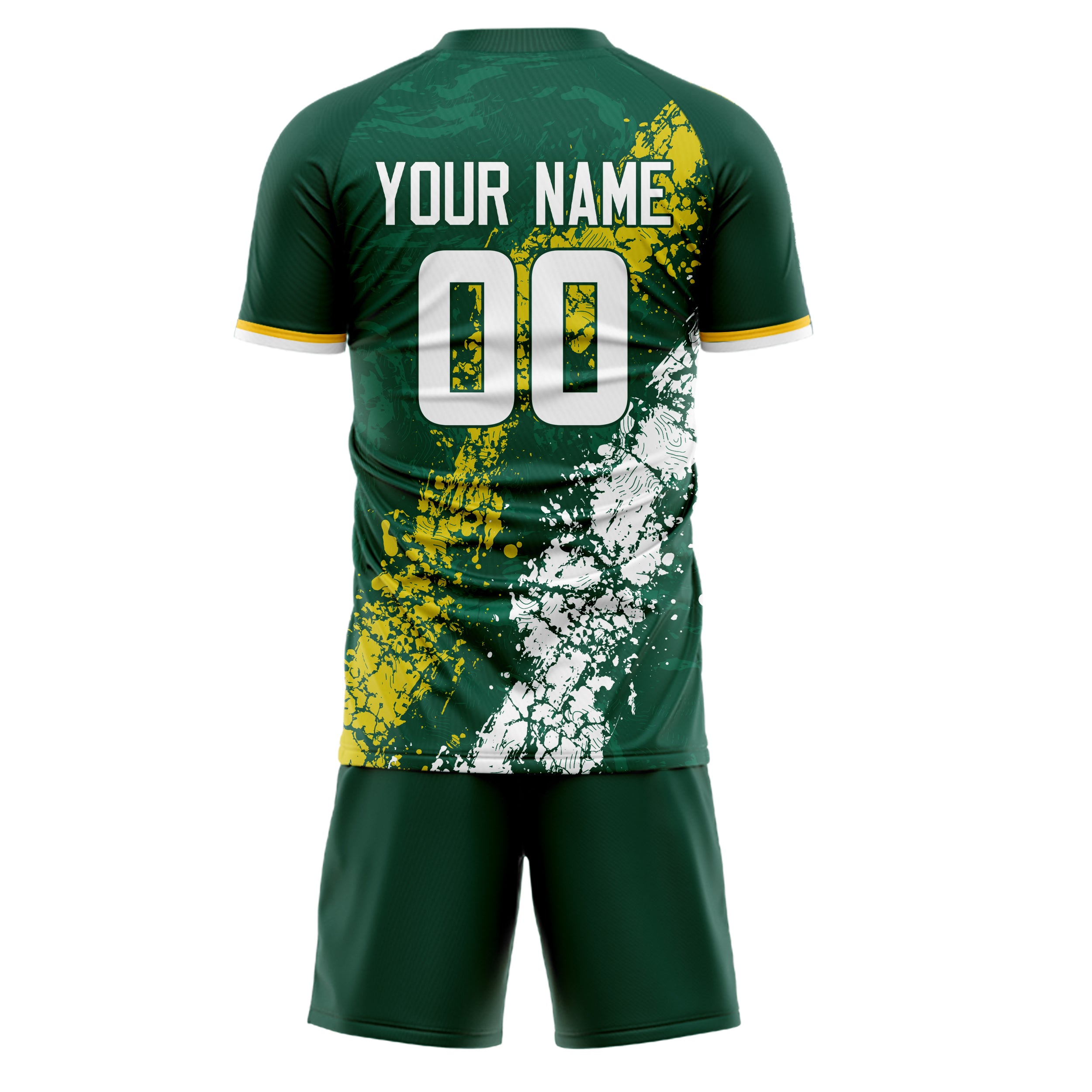 Custom Professional Kelly Green White Soccer Jersey Set