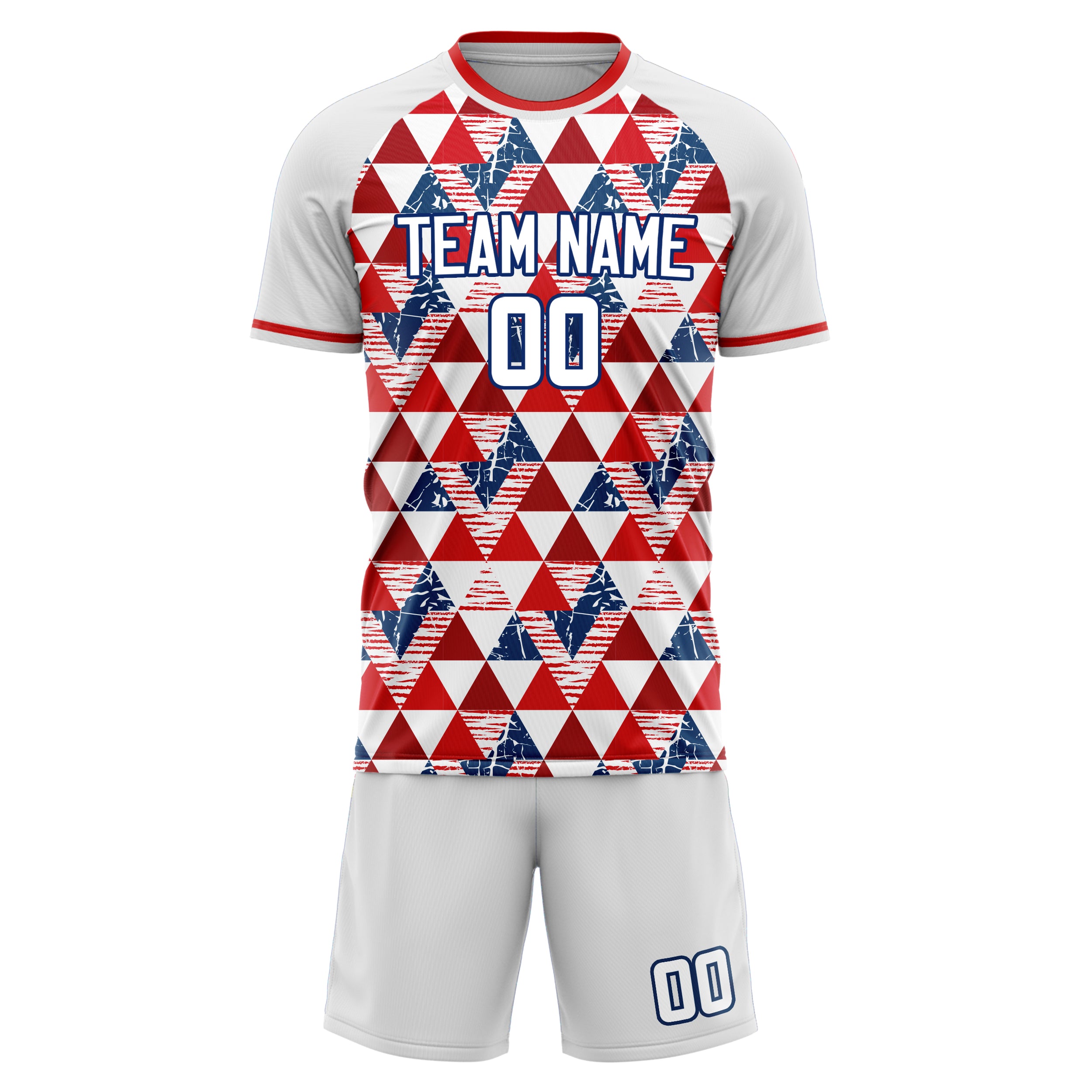 Custom Professional Red White Football Jersey Set