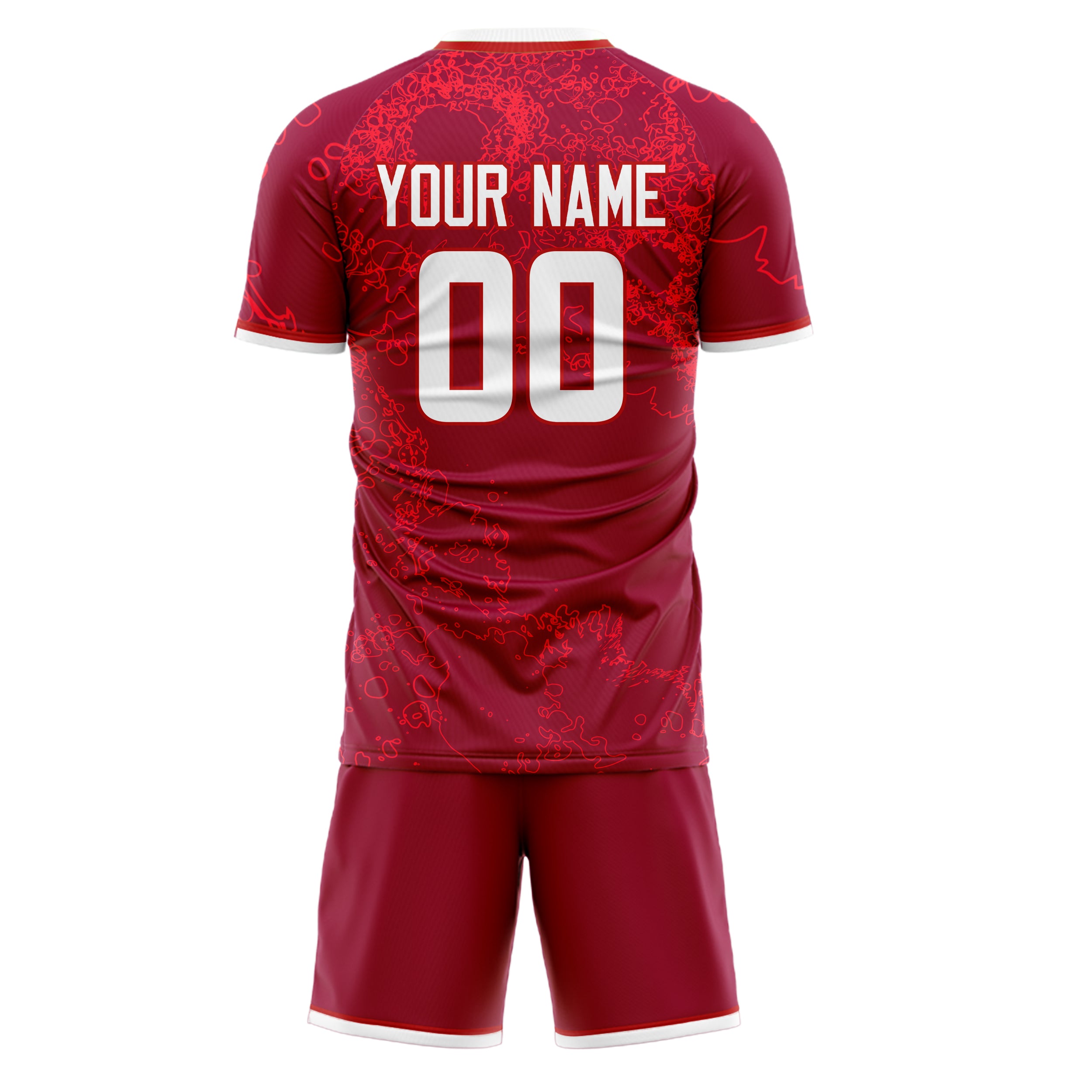 Custom Professional Red White Football Jersey Set