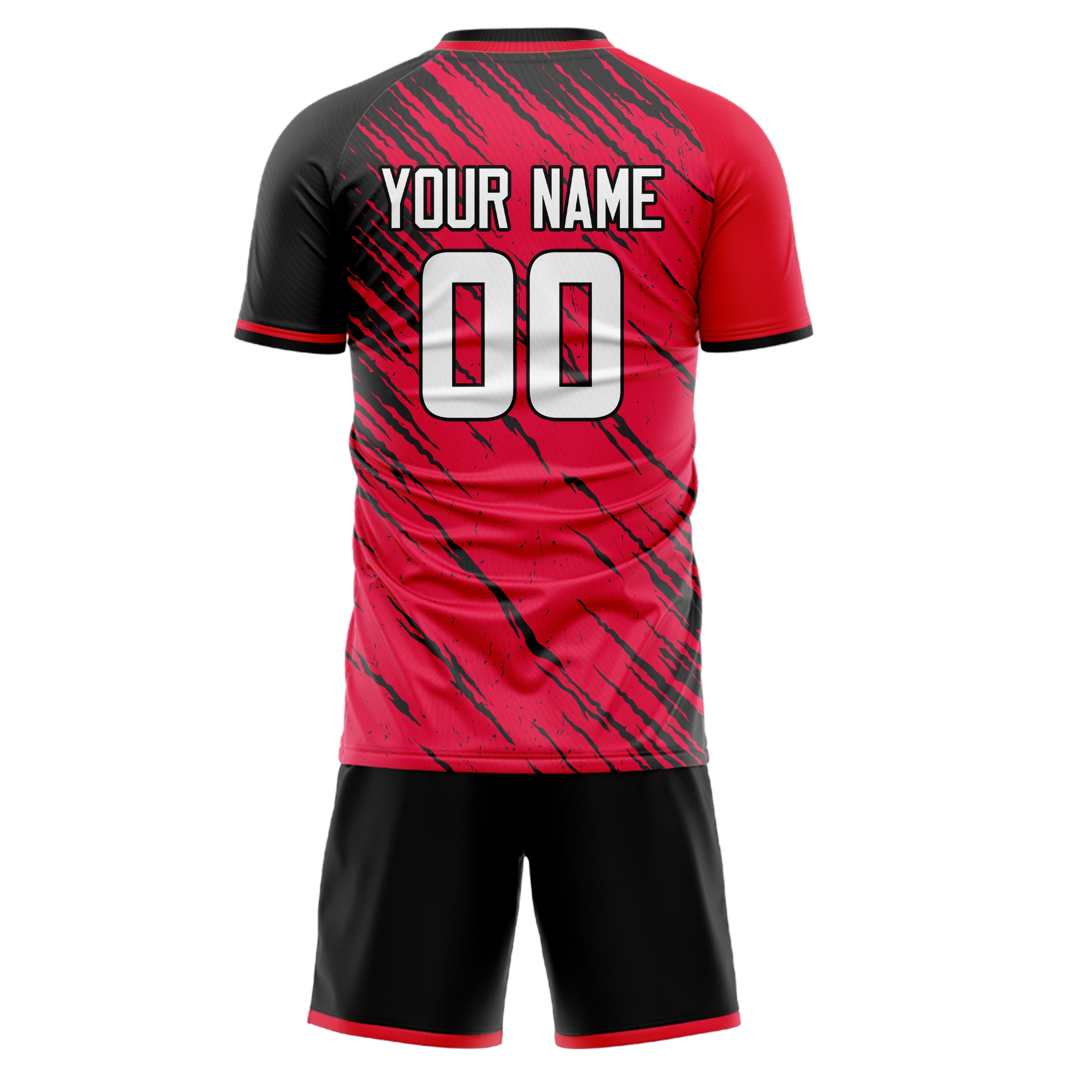 Custom Professional Red Black Football Jersey Set