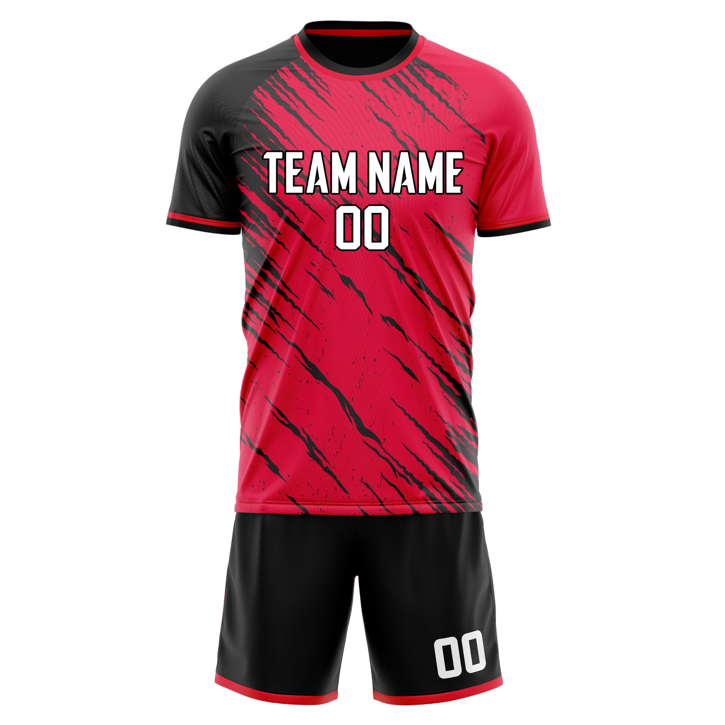Custom Professional Red Black Football Jersey Set