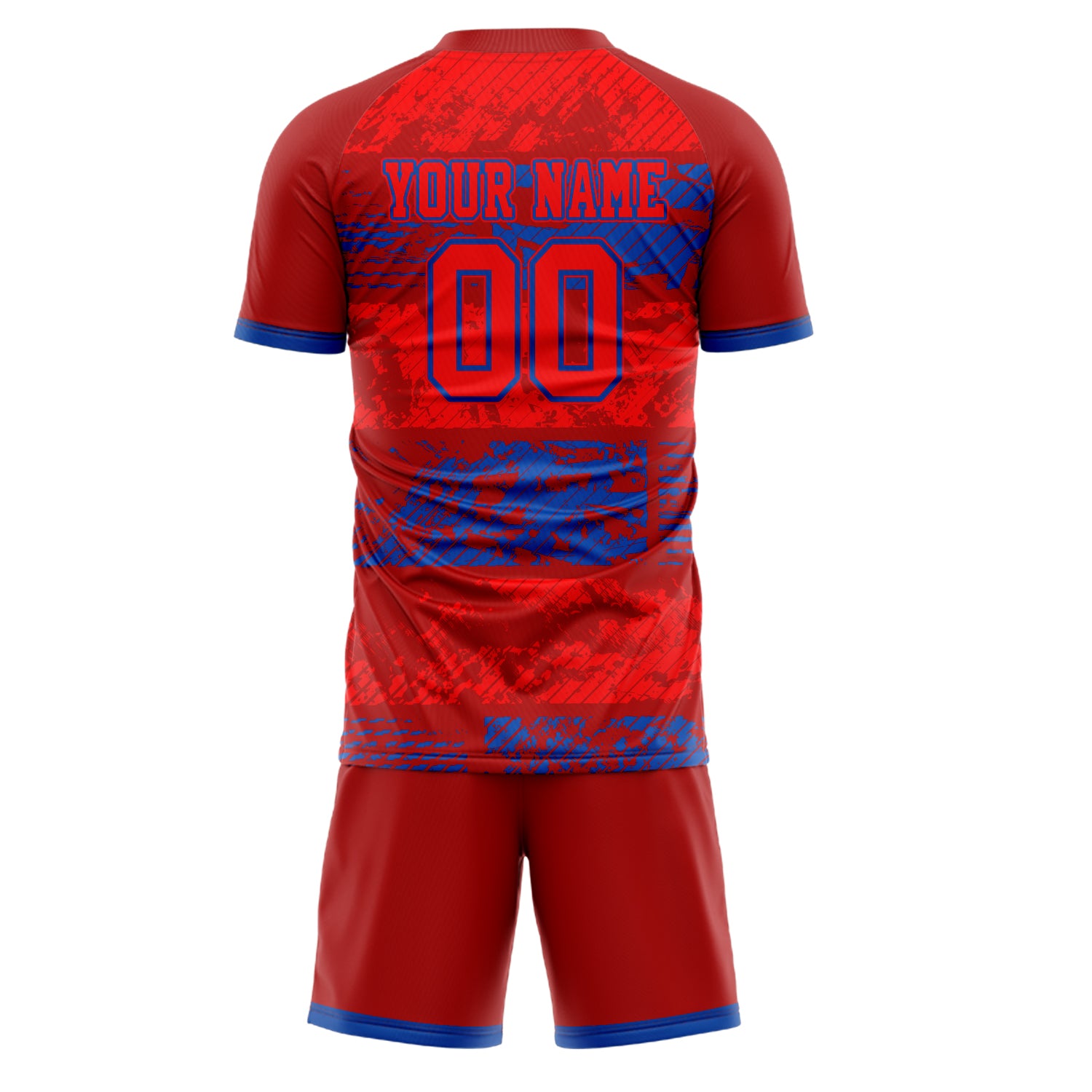 Custom Professional Red Royal Blue Soccer Jersey Set