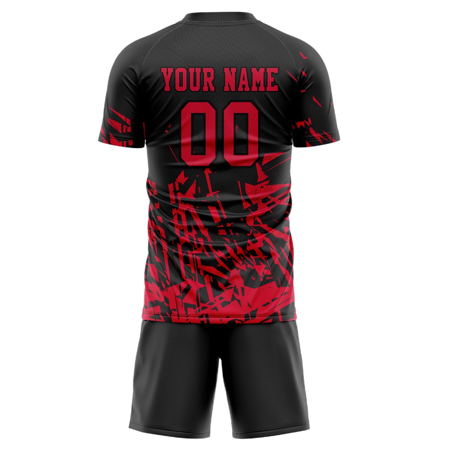 Custom Professional Red Black Football Jersey Set