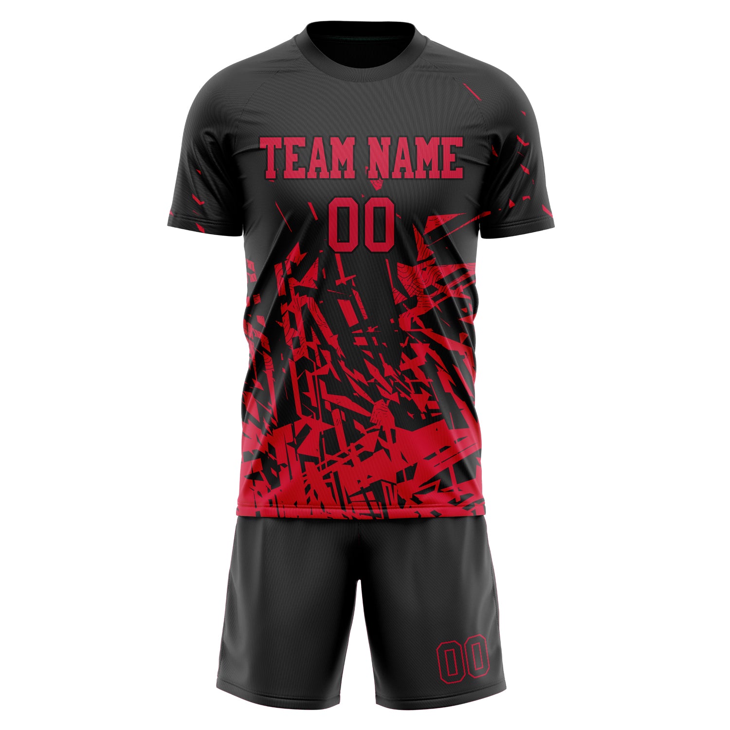 Custom Professional Red Black Football Jersey Set