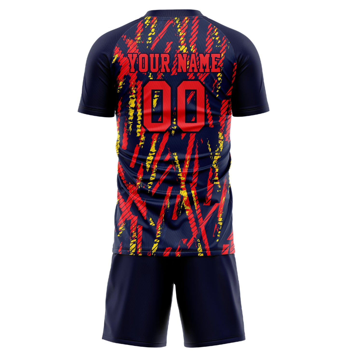 Custom Professional Red Navy Blue Soccer Jersey Set