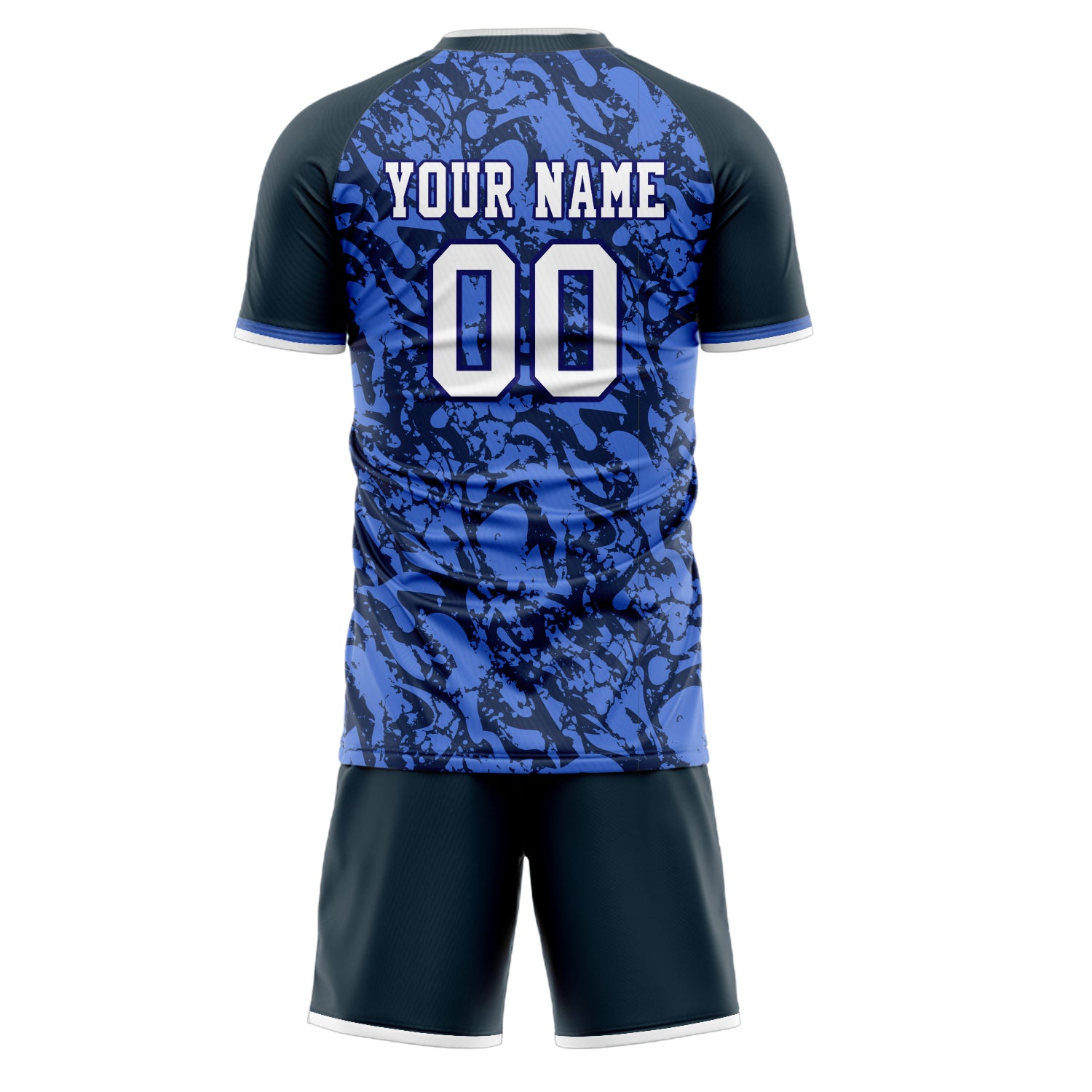 Custom Professional Blue Black Soccer Jersey Set