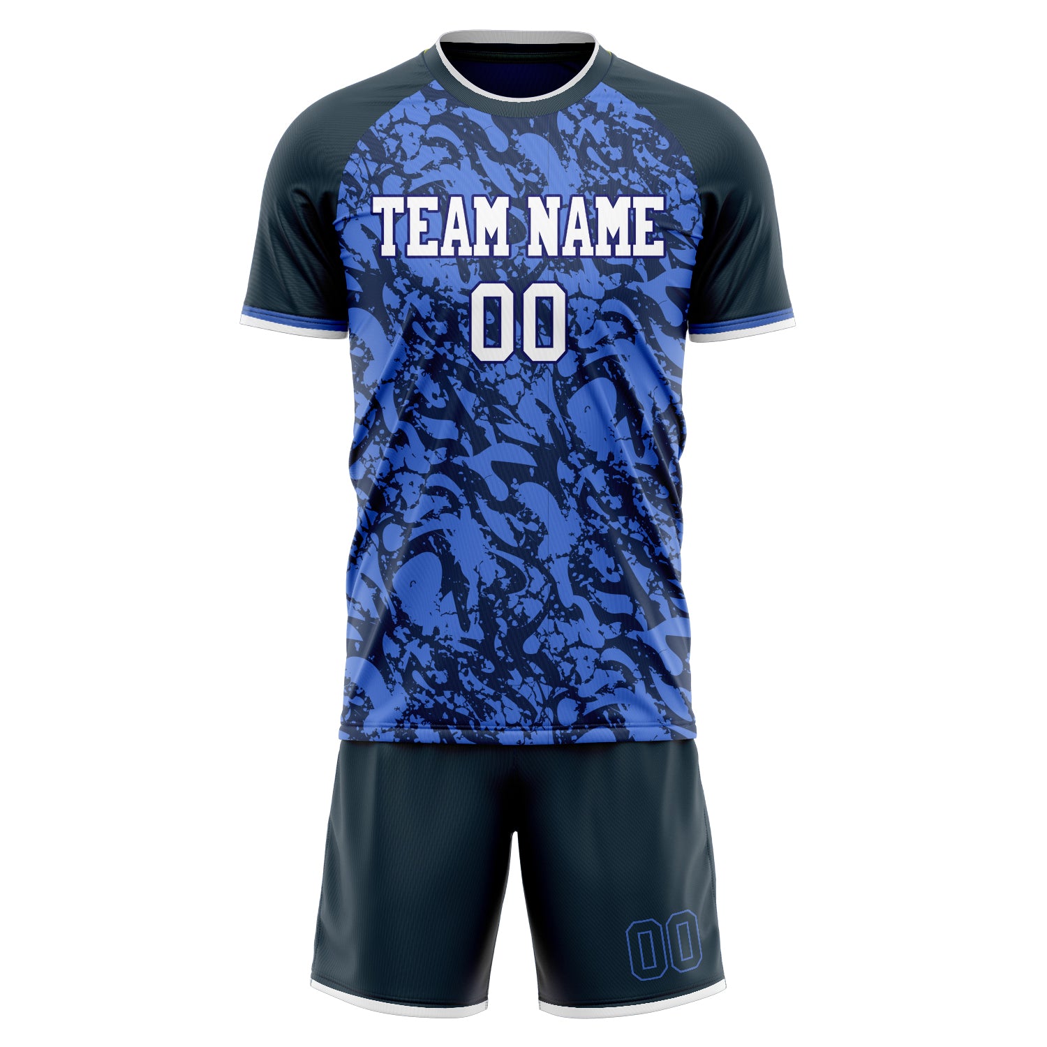 Custom Professional Blue Black Soccer Jersey Set