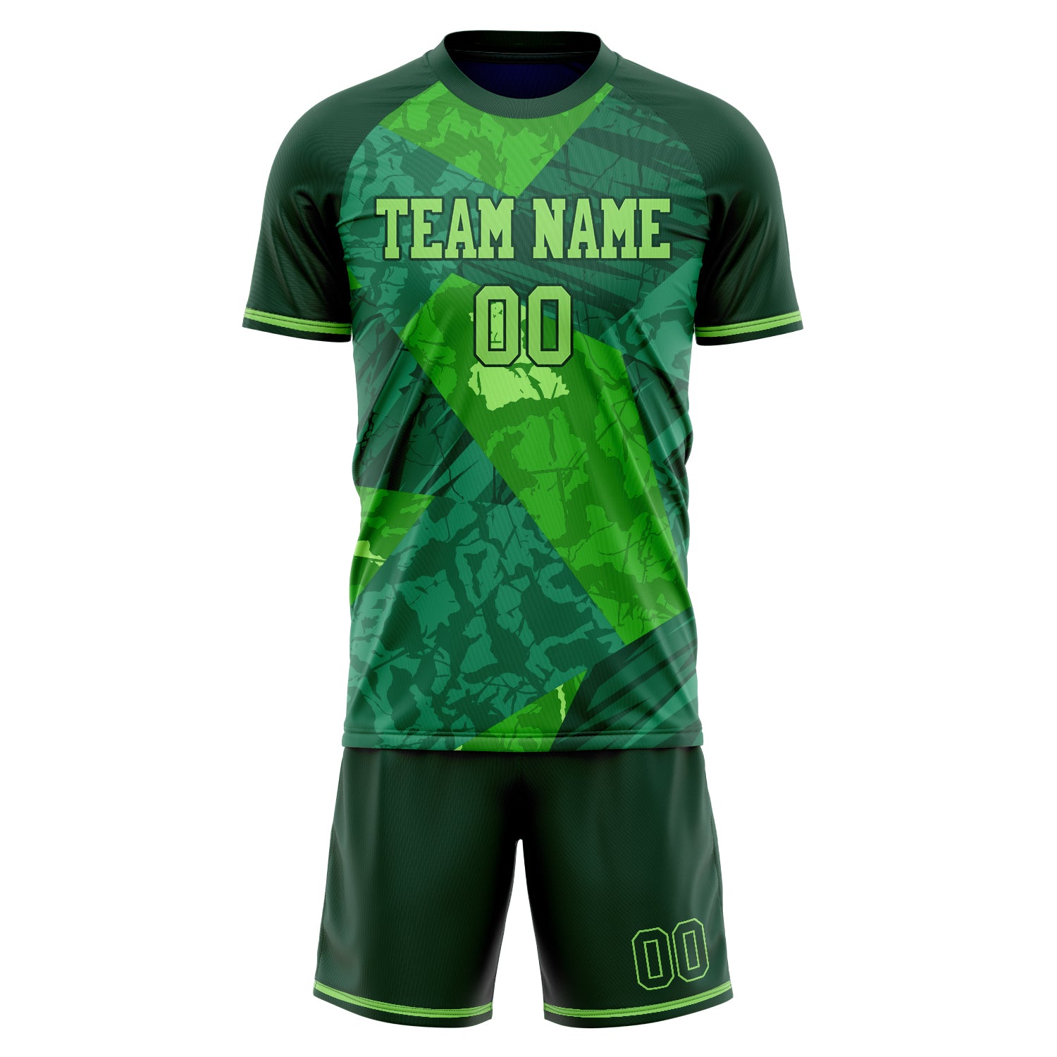 Custom Professional Green Kelly Green Soccer Jersey Set