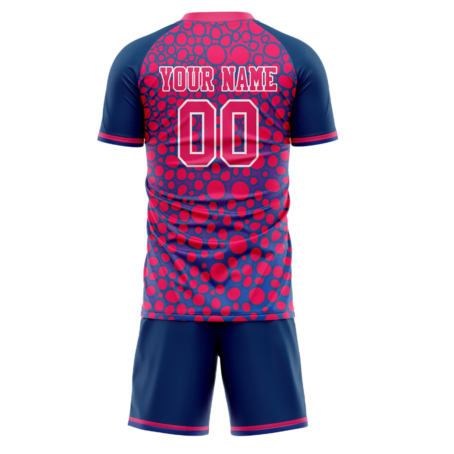 Maßgeschneidertes Professionelles Rosa Marineblau Fußballtrikot-Set