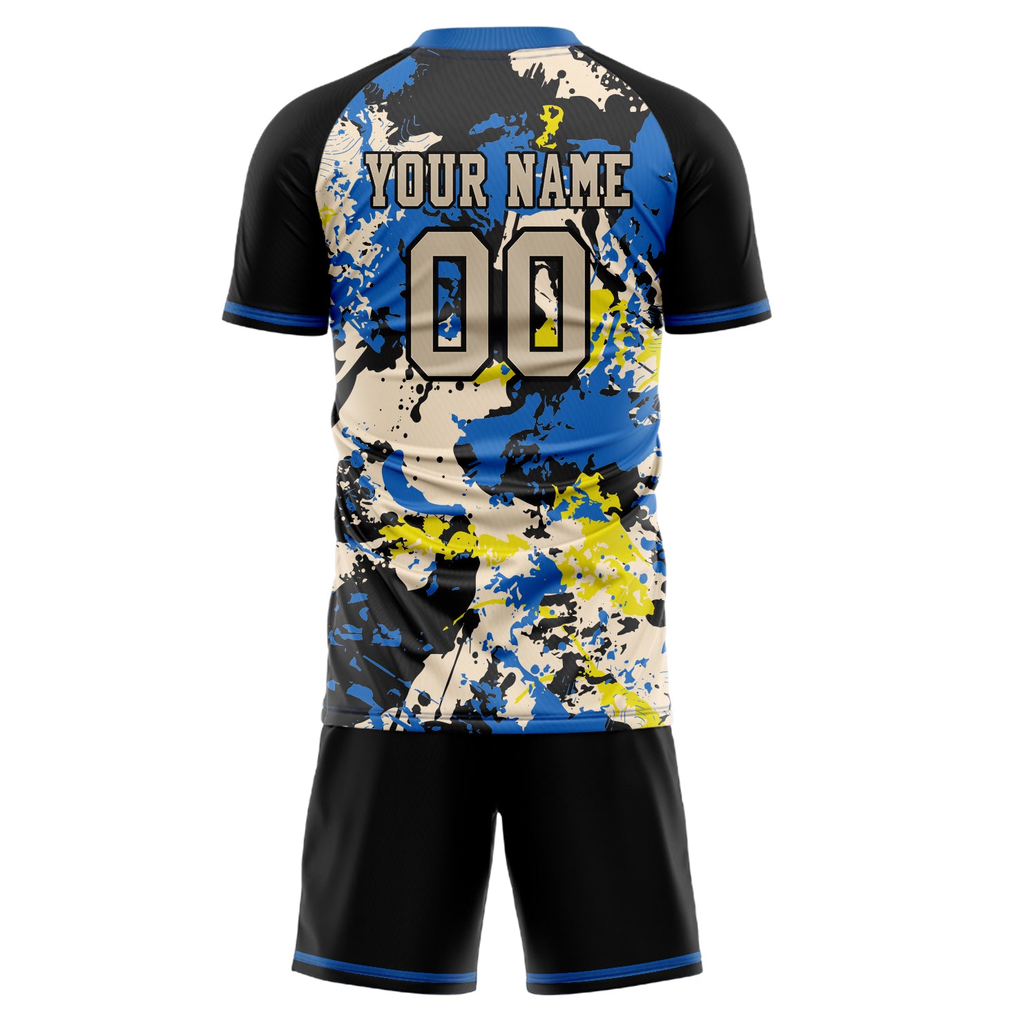 Custom Professional Blue Black Soccer Jersey Set