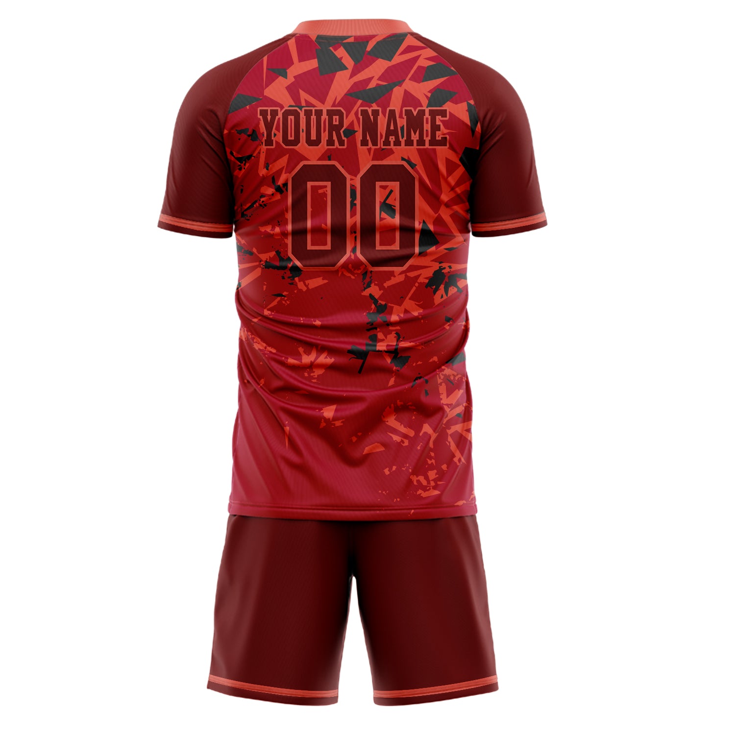 Custom Professional Red Black Football Jersey Set