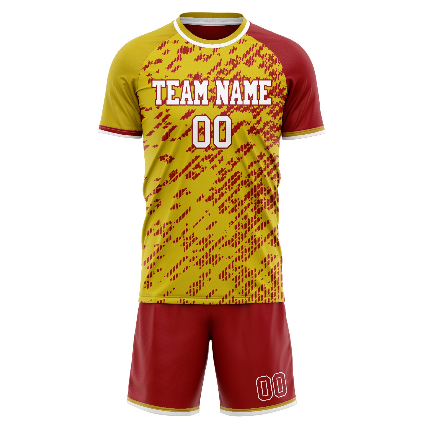 Custom Professional Gold Red Football Jersey Set
