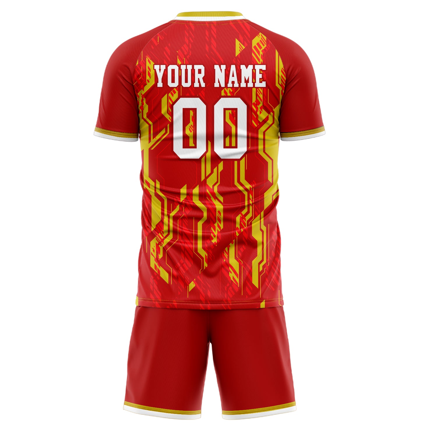 Custom Professional Red Gold Football Jersey Set