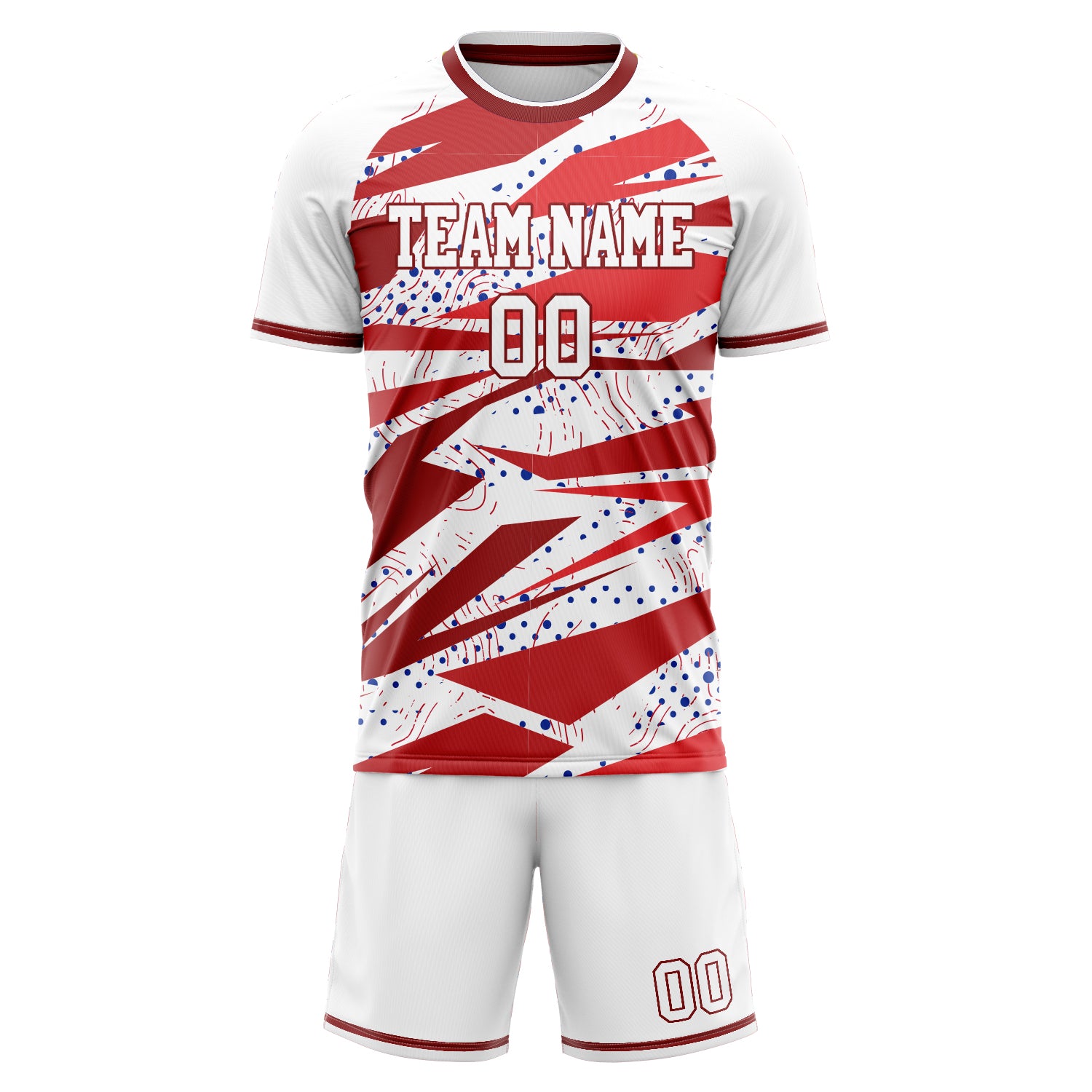 Custom Professional White Red Football Jersey Set