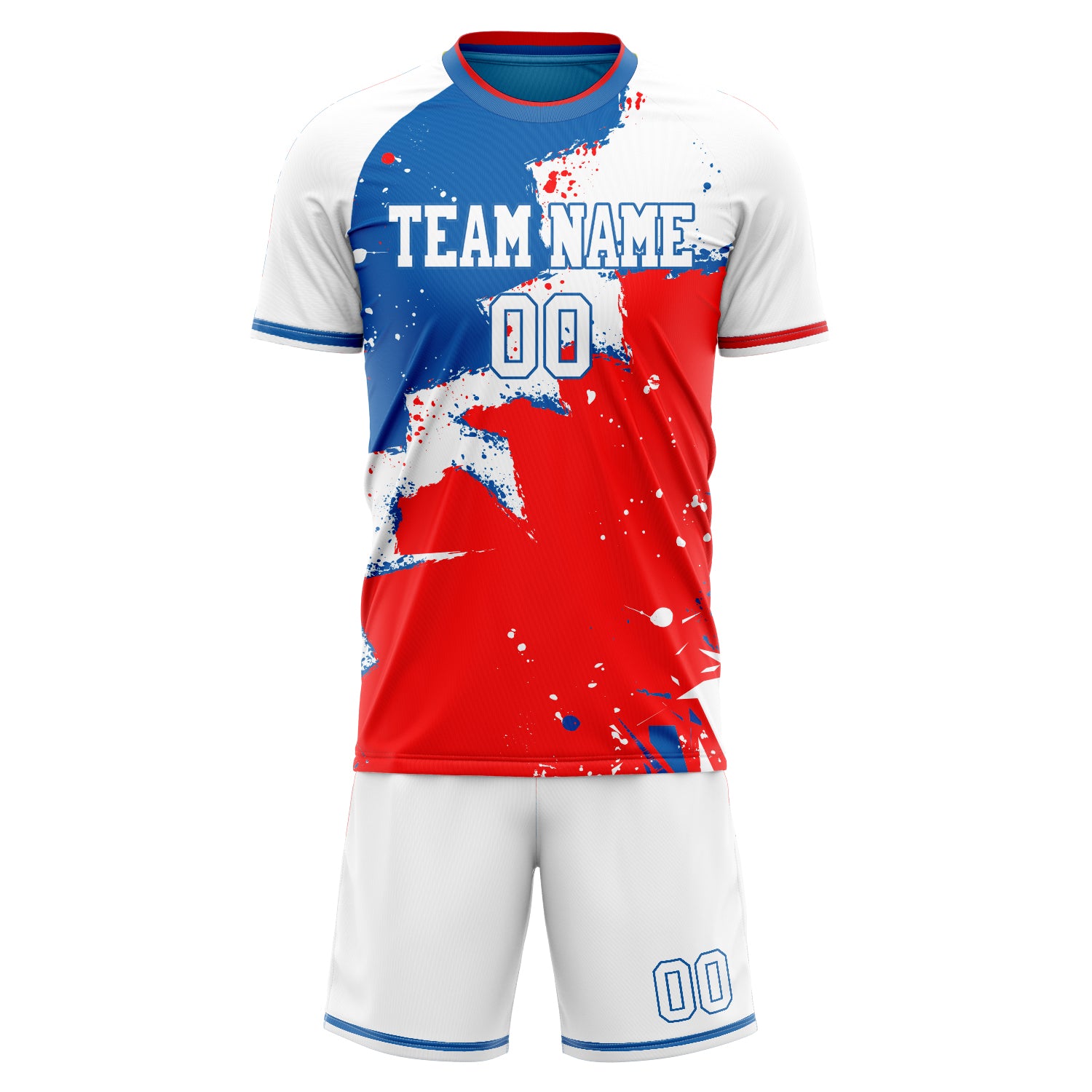 Custom Professional Red White Football Jersey Set