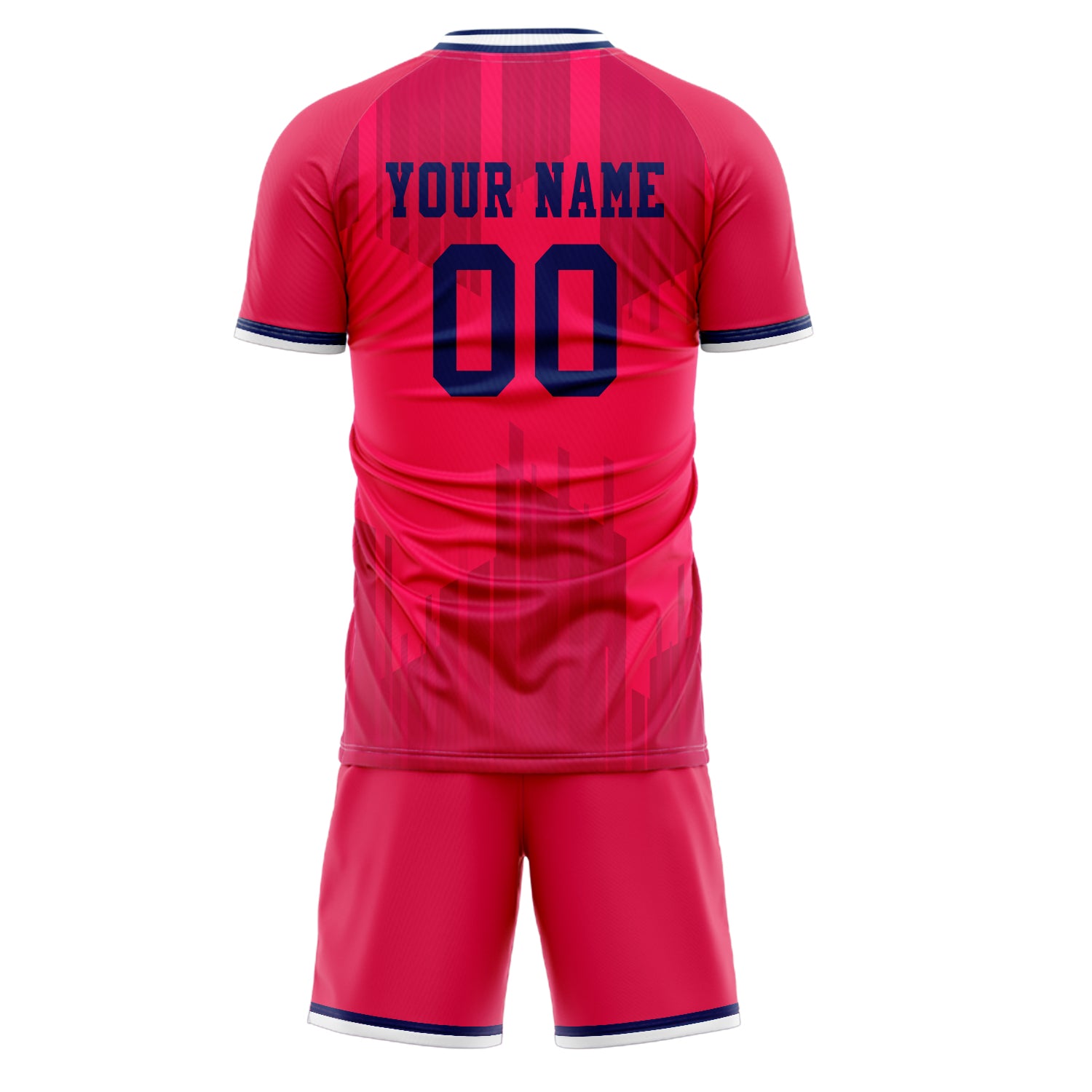 Custom Professional Red Navy Blue Soccer Jersey Set
