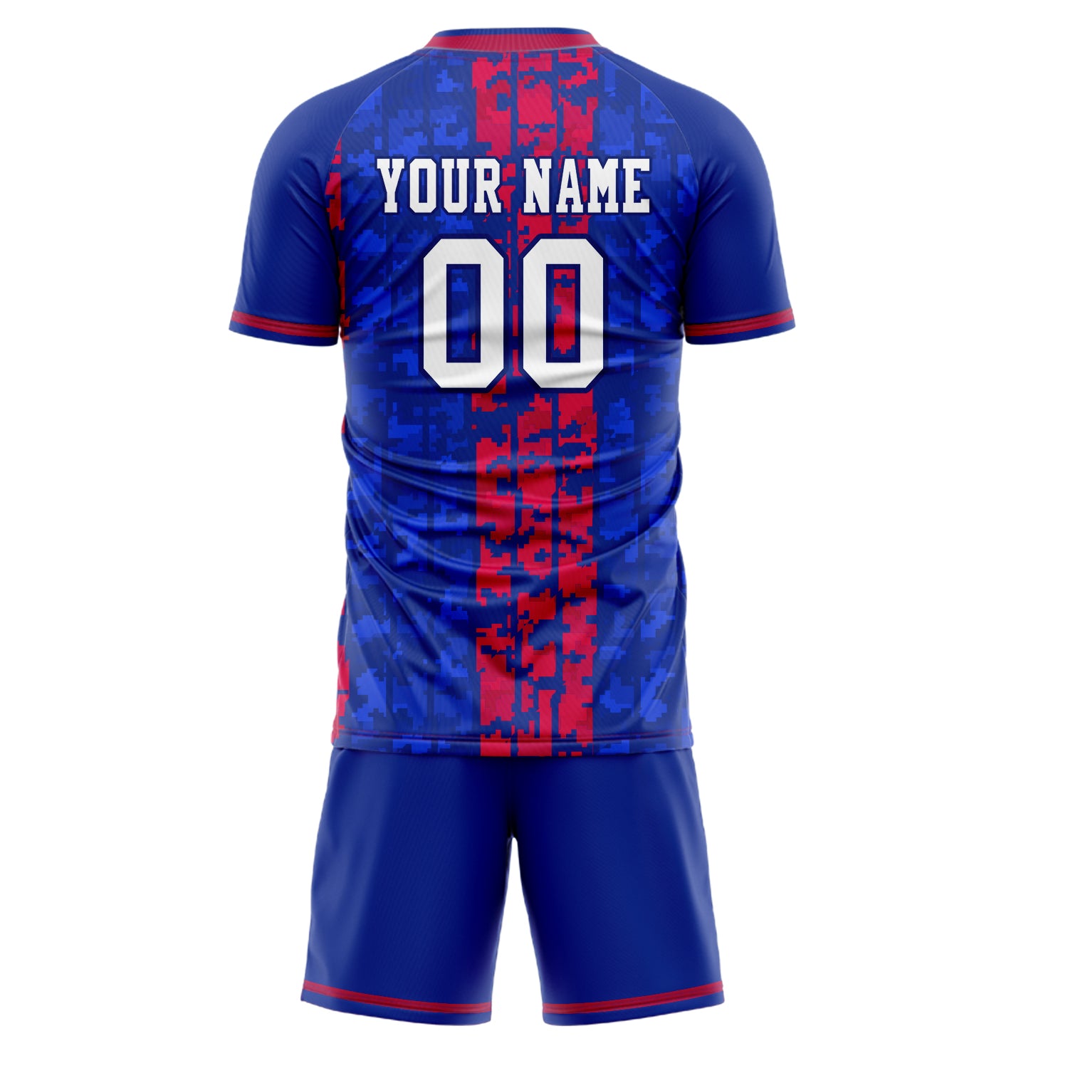 Custom Professional Royal Blue Red Football Jersey Set
