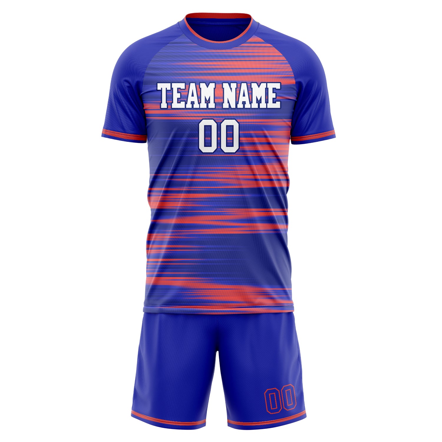 Custom Professional Royal Blue Red Football Jersey Set