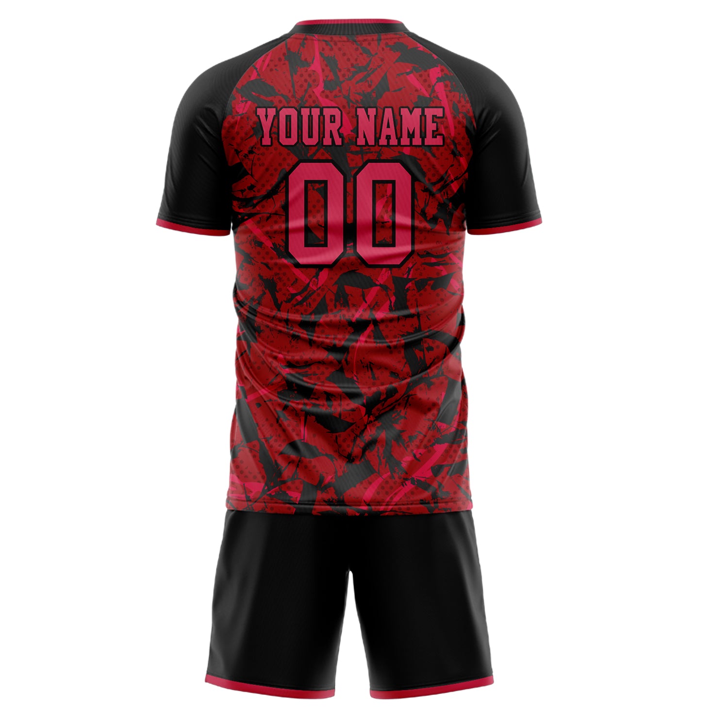Custom Professional Red Black Football Jersey Set